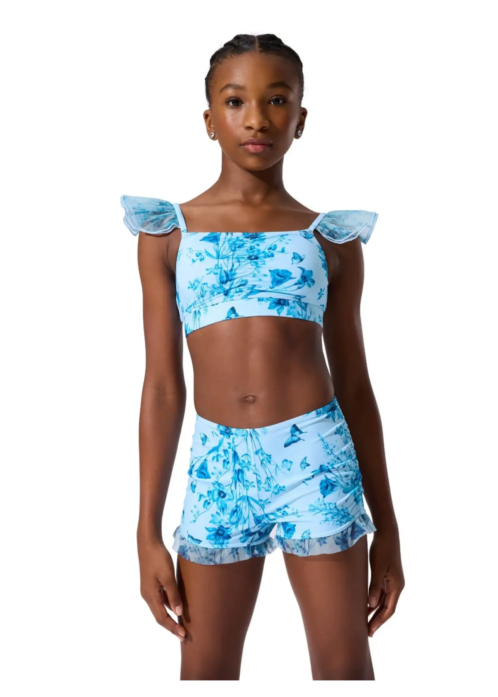 CAPEZIO & BUNHEADS AF12648C FAIRY TOILE FOREST HIGH WAISTED RUFFLE SHORT