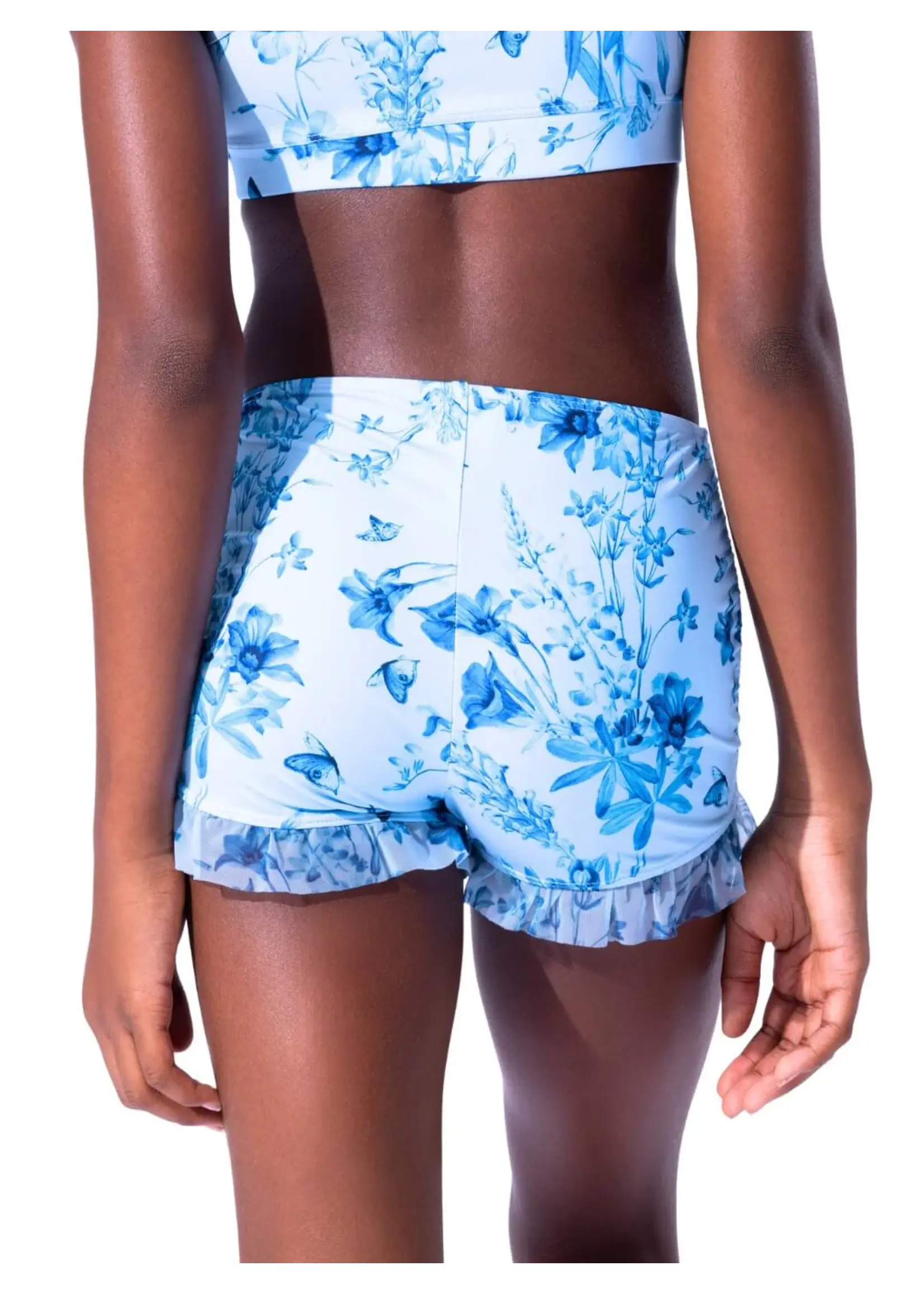 CAPEZIO & BUNHEADS AF12648C FAIRY TOILE FOREST HIGH WAISTED RUFFLE SHORT