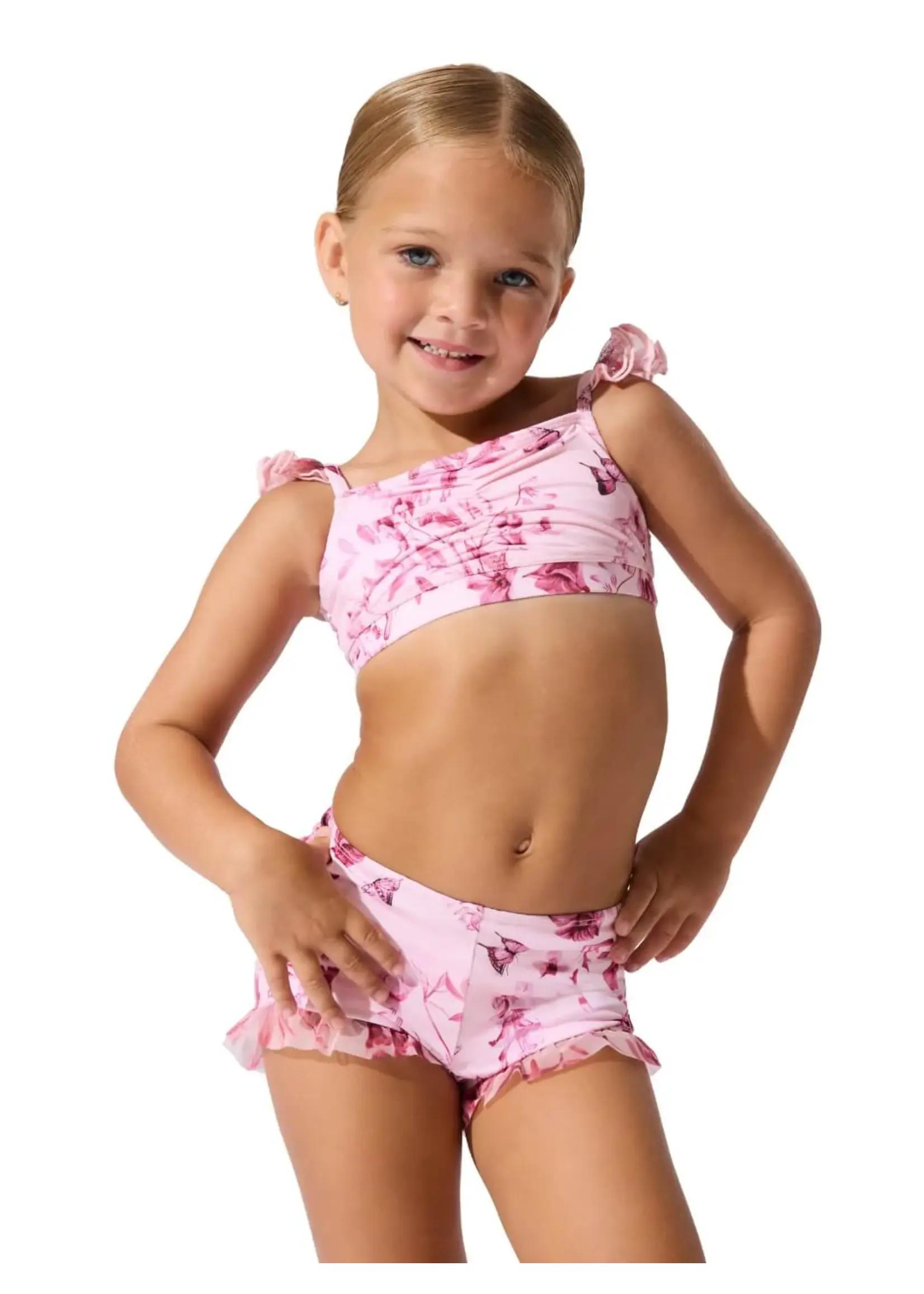 CAPEZIO & BUNHEADS AF12648C FAIRY TOILE FOREST HIGH WAISTED RUFFLE SHORT