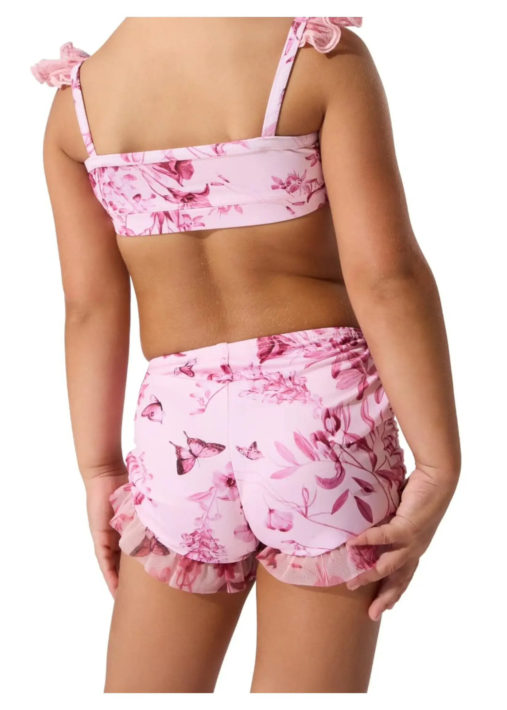 CAPEZIO & BUNHEADS AF12648C FAIRY TOILE FOREST HIGH WAISTED RUFFLE SHORT