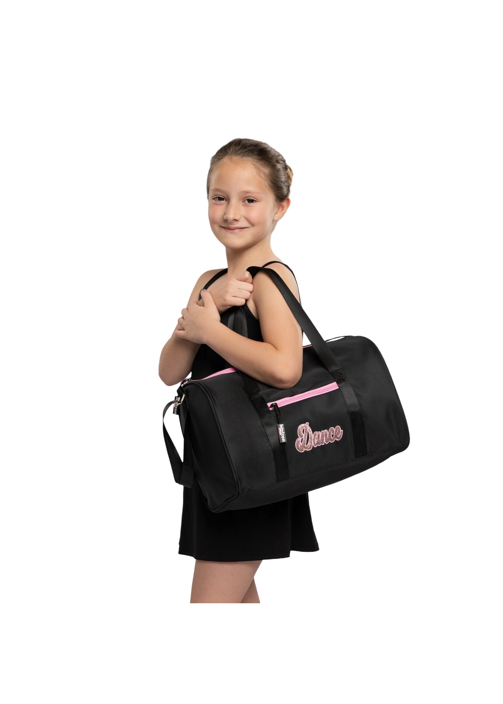 HORIZON DANCE 5554 HAZEL SEQUIN DANCE PINK TRIMMED DUFFEL BAG 14X8X9
