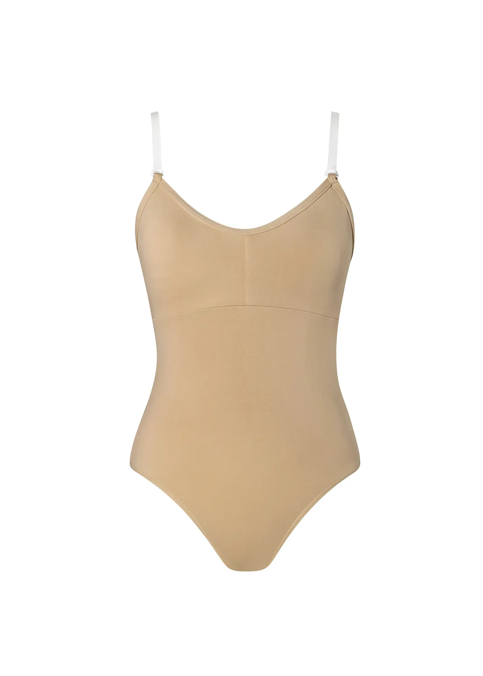 ENERGETIKS AB18  SKIN TONE LEOTARD WITH REMOVABLE CUPS & CLEAR STRAPS