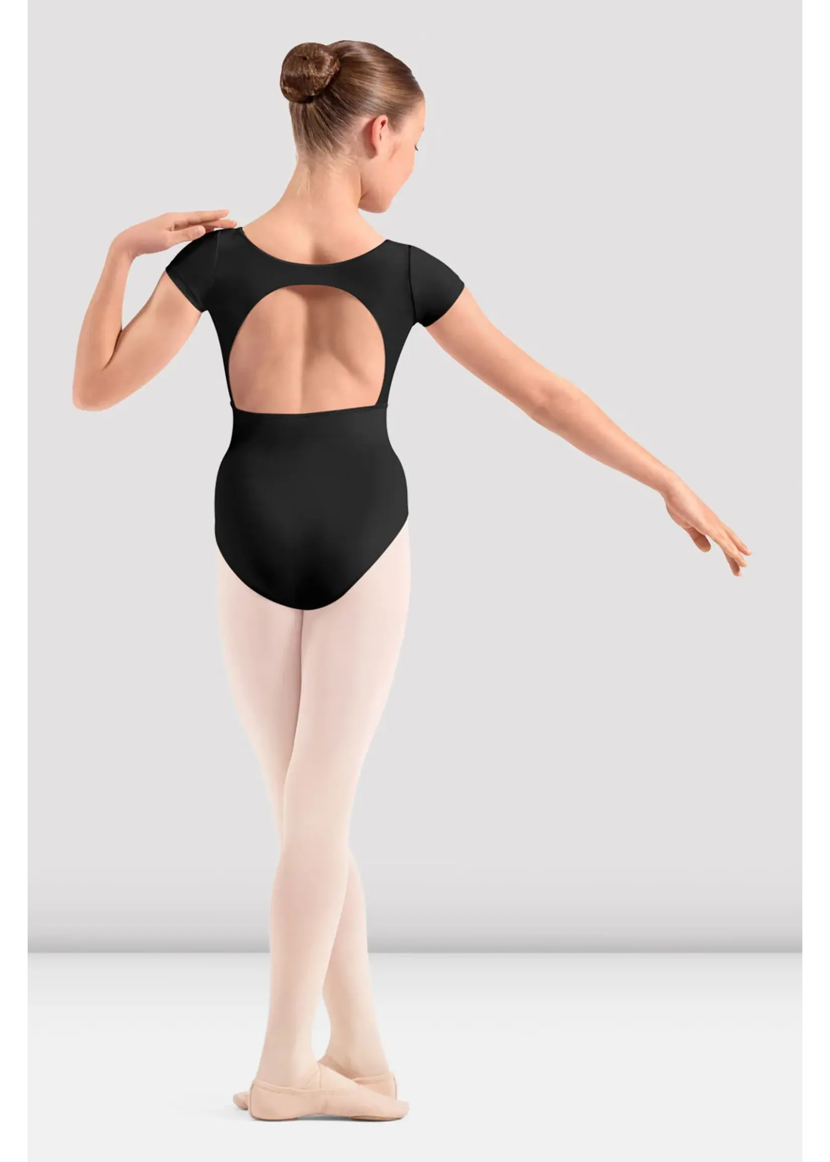 BLOCH & MIRELLA M20013C CHILD FLORAL EMBROIDERED DETAIL CAP SLEEVE LEOTARD