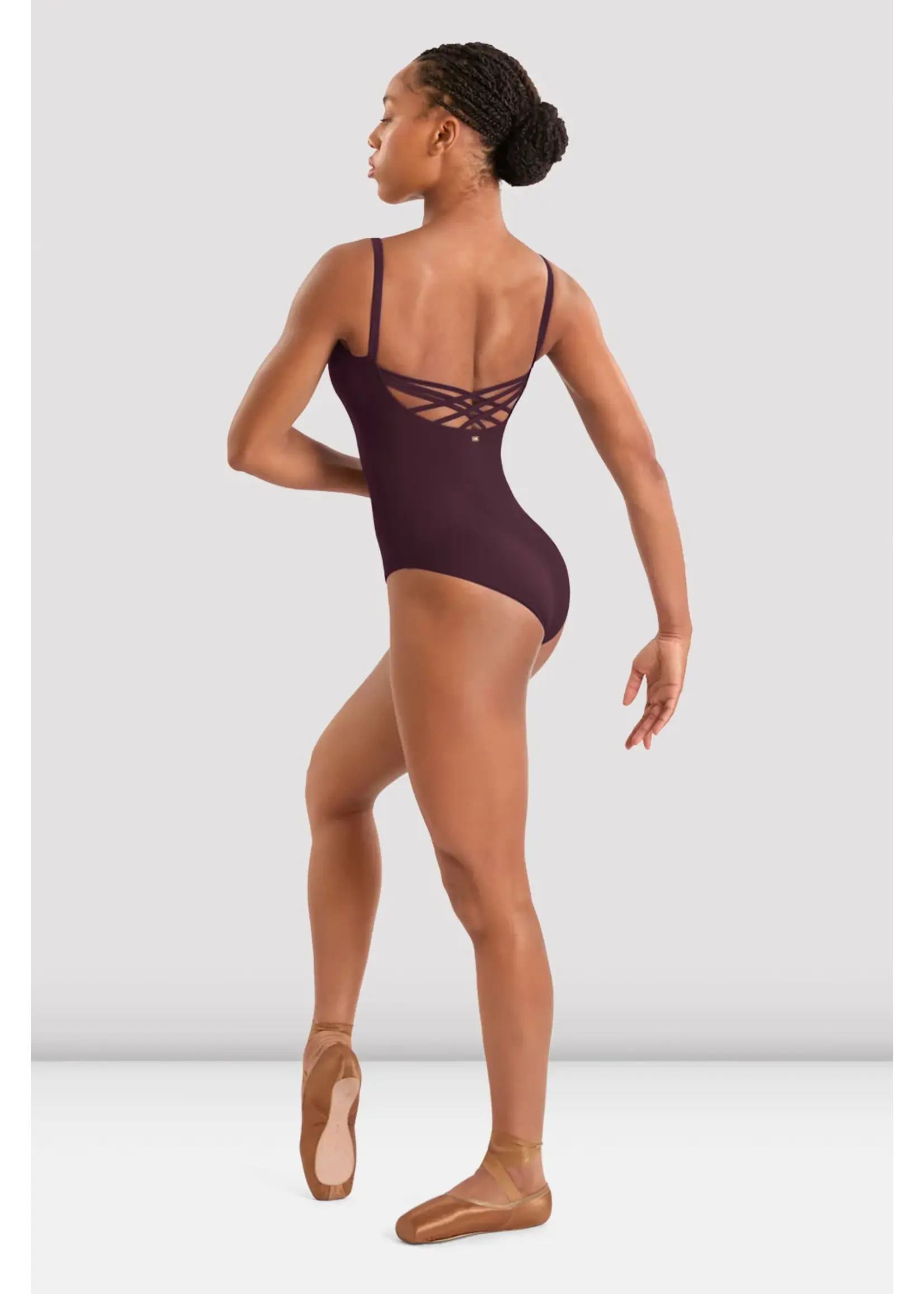 BLOCH & MIRELLA M70008LM ADULT FLORAL EMBROIDERED DETAIL CAMISOLE LEOTARD