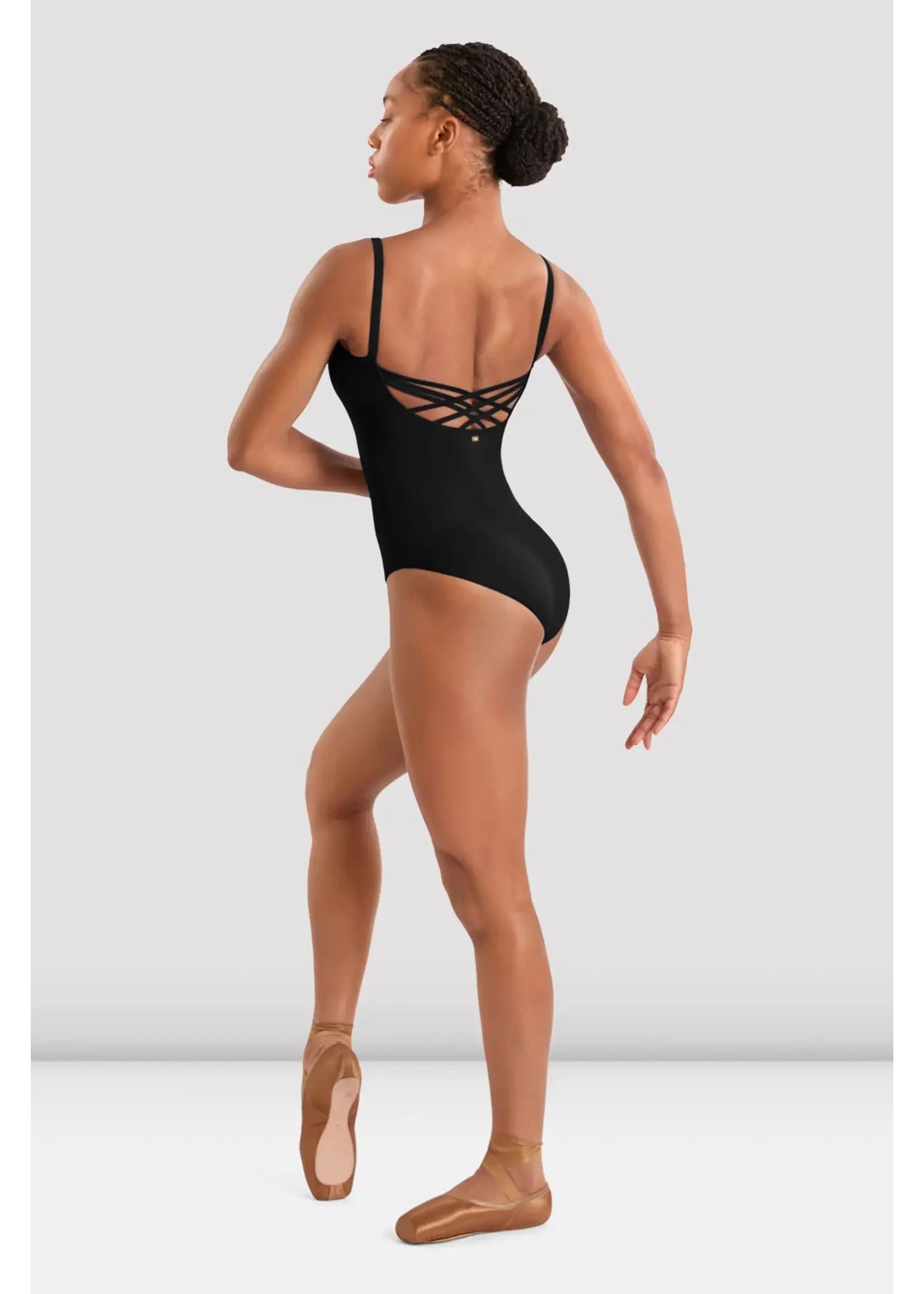 BLOCH & MIRELLA M70008LM ADULT FLORAL EMBROIDERED DETAIL CAMISOLE LEOTARD