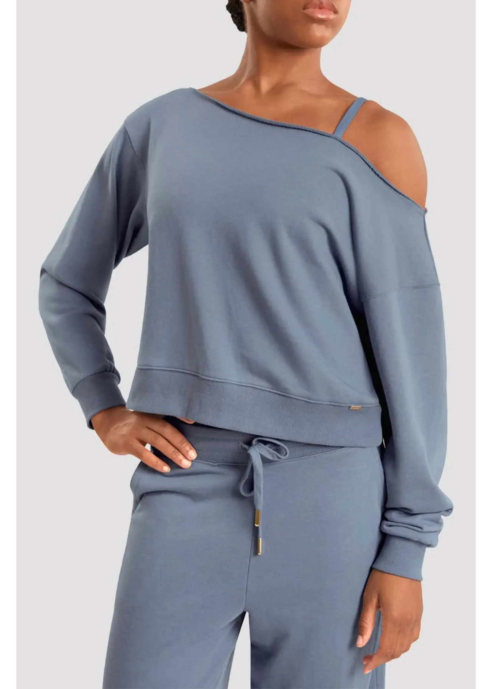BLOCH & MIRELLA M30019L ADULT OFF THE SHOULDER SWEATSHIRT