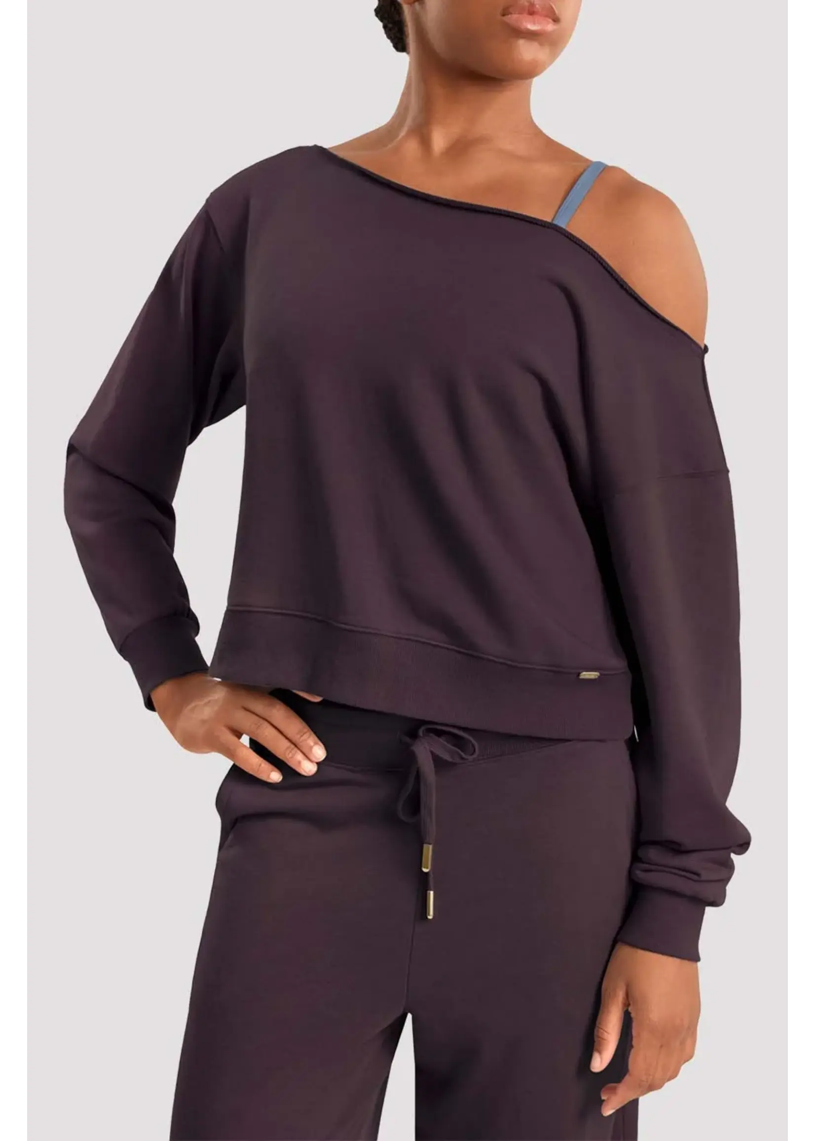 BLOCH & MIRELLA M30019L ADULT OFF THE SHOULDER SWEATSHIRT