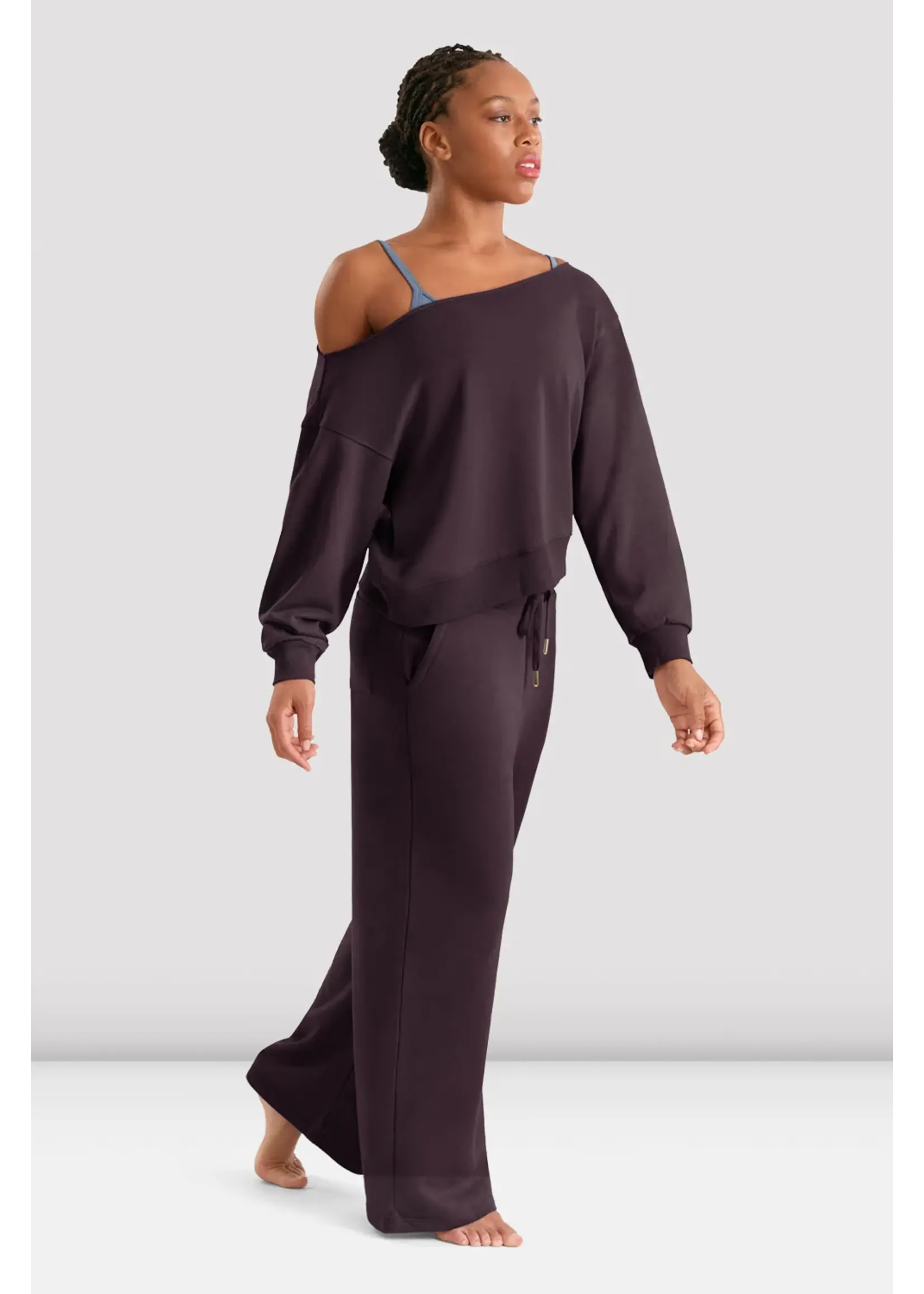 BLOCH & MIRELLA M30019L ADULT OFF THE SHOULDER SWEATSHIRT