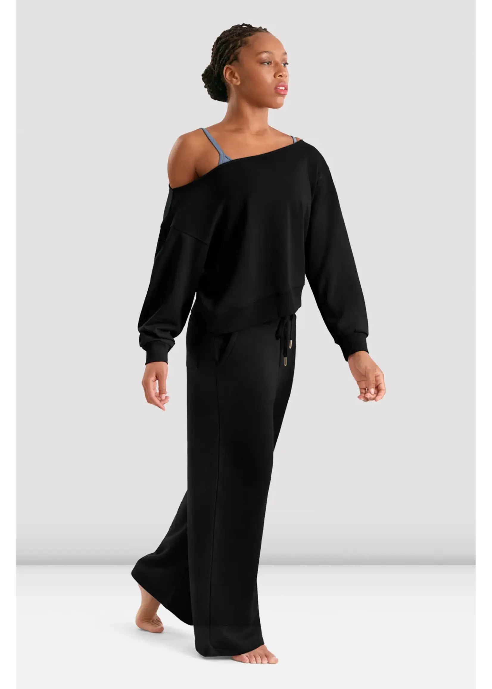 BLOCH & MIRELLA M30019L ADULT OFF THE SHOULDER SWEATSHIRT