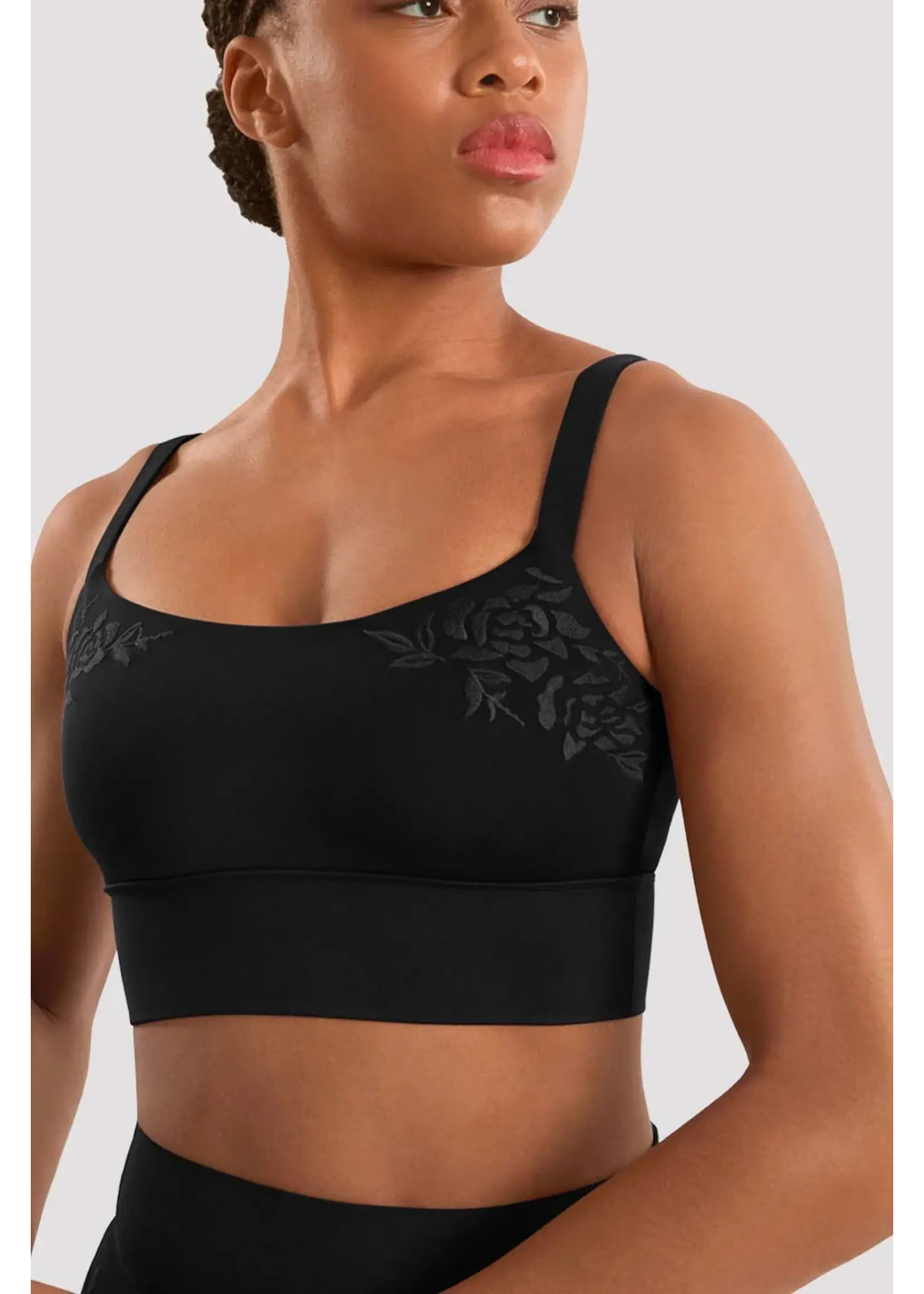 BLOCH & MIRELLA M30017L ADULT EMBROIDERED SCOOP NECK CAMISOLE CROP TOP