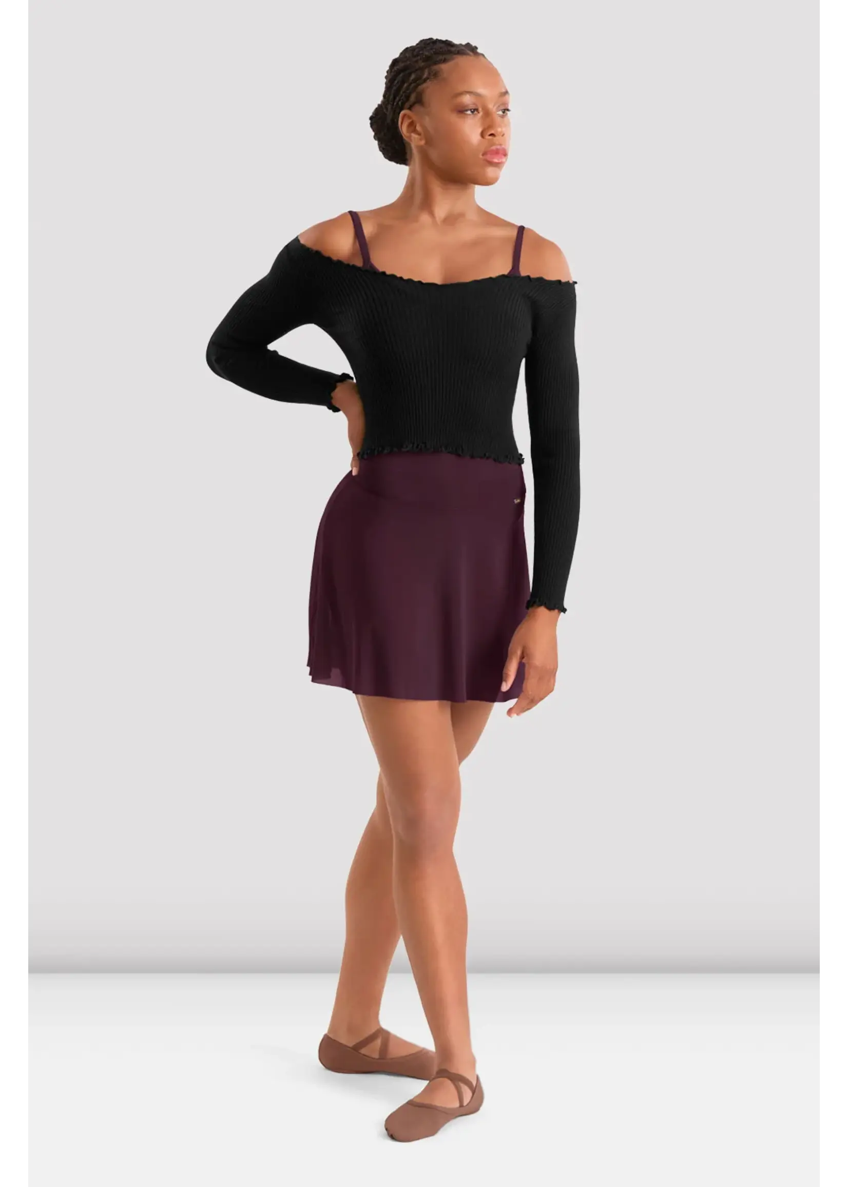 BLOCH & MIRELLA MS10005 ADULT MESH HIGH LOW PULL ON SKIRT