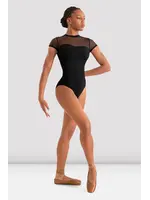 BLOCH & MIRELLA M20011LM ADULT MOCK NECK EMBROIDERED OPEN MESH BACK CAP SLEEVE LEOTARD