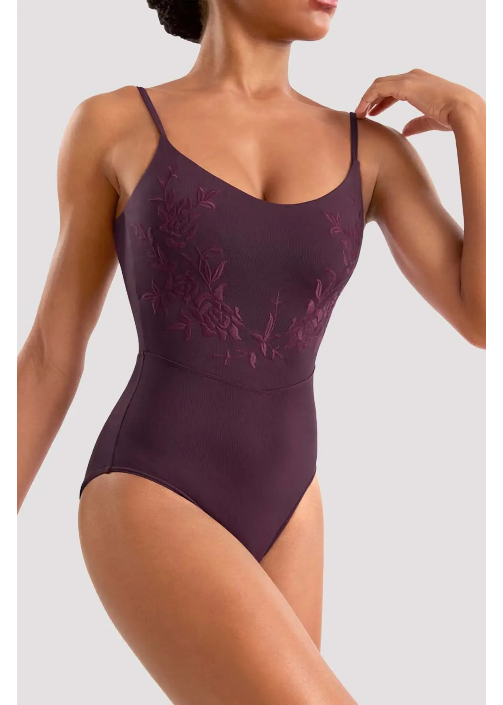 BLOCH & MIRELLA M70007  FLORAL EMBROIDERED DETAIL CAMISOLE LEOTARD