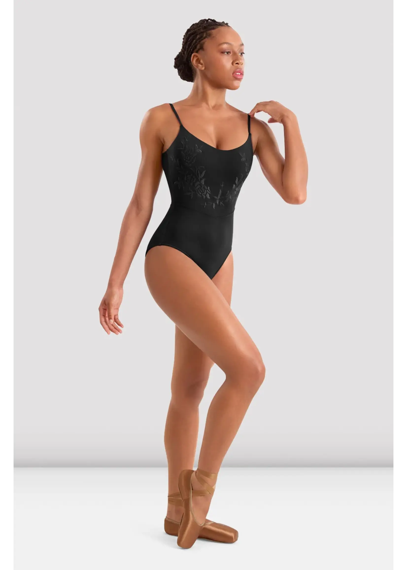 BLOCH & MIRELLA M70007  FLORAL EMBROIDERED DETAIL CAMISOLE LEOTARD
