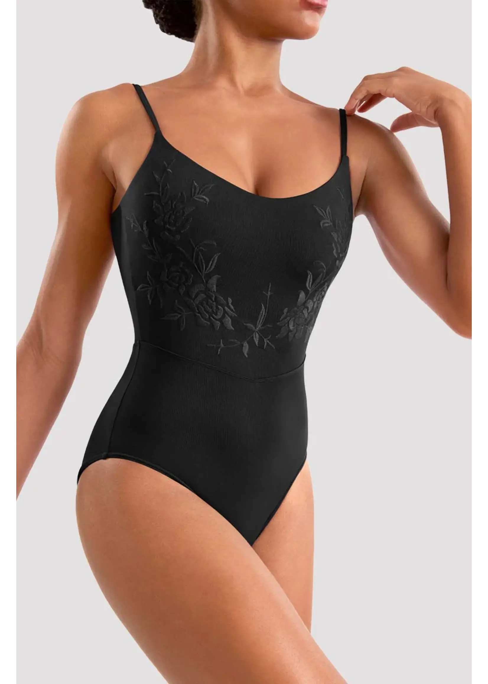 BLOCH & MIRELLA M70007  FLORAL EMBROIDERED DETAIL CAMISOLE LEOTARD