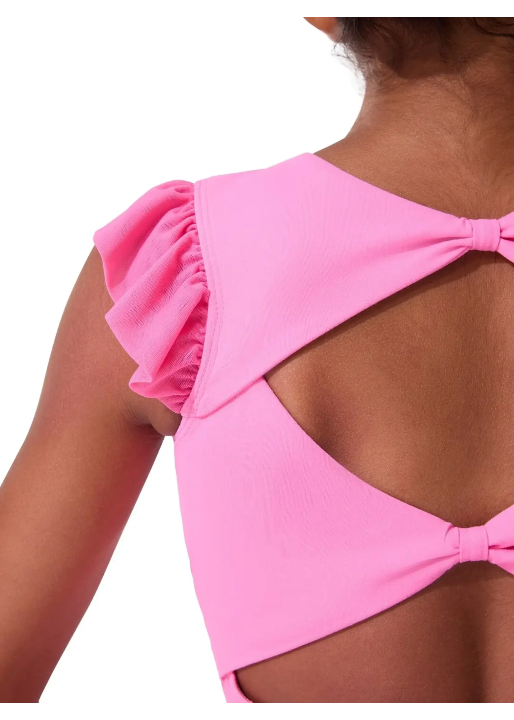 CAPEZIO & BUNHEADS ACB103C LITTLE HEARTS RUFFLE SLEEVE LEOTARD