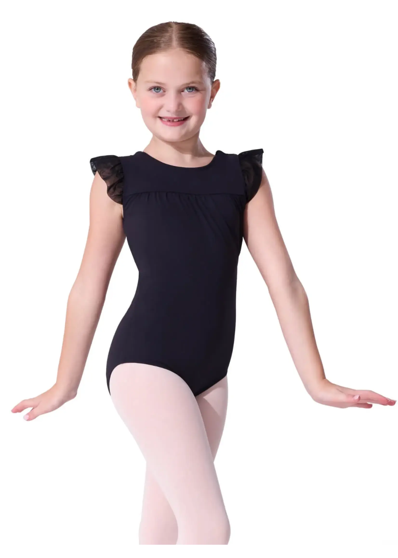 CAPEZIO & BUNHEADS ACB103C LITTLE HEARTS RUFFLE SLEEVE LEOTARD