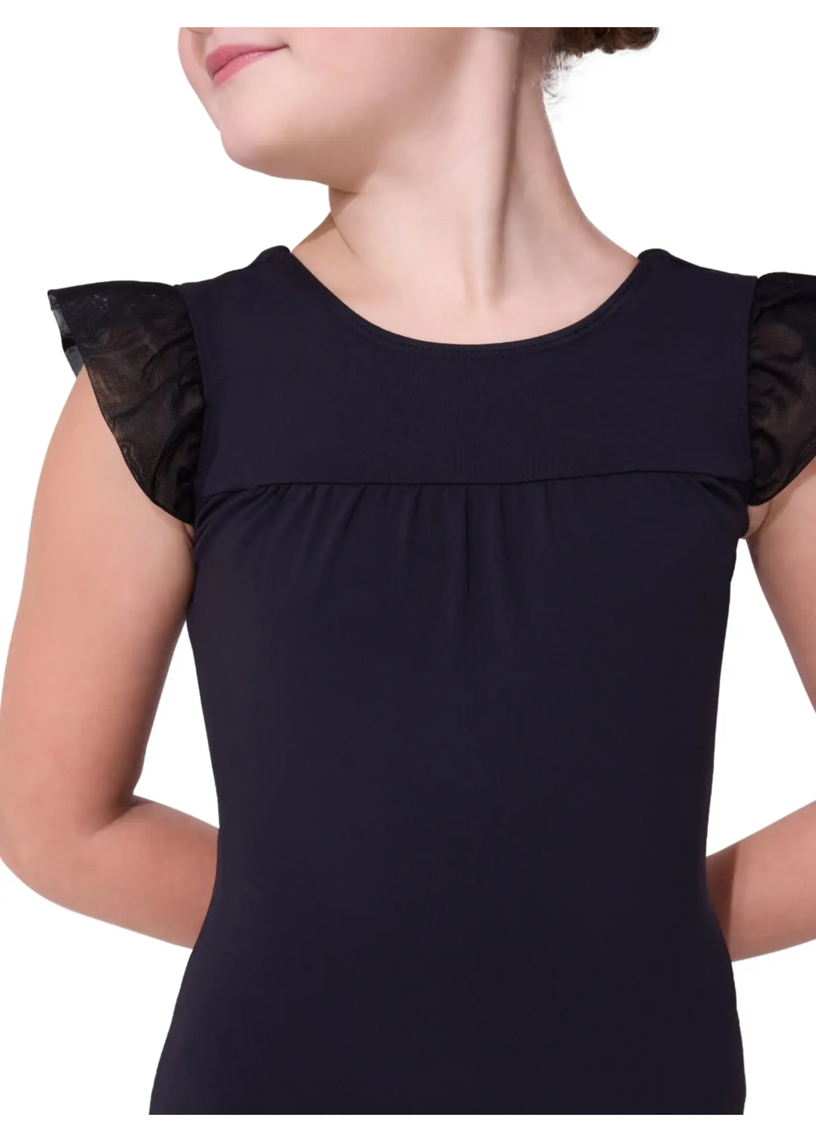 CAPEZIO & BUNHEADS ACB103C LITTLE HEARTS RUFFLE SLEEVE LEOTARD