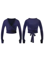 DANSE DE PARIS C0001 VELVET VELOUR PATTERNED L/S CROSSOVER WRAP