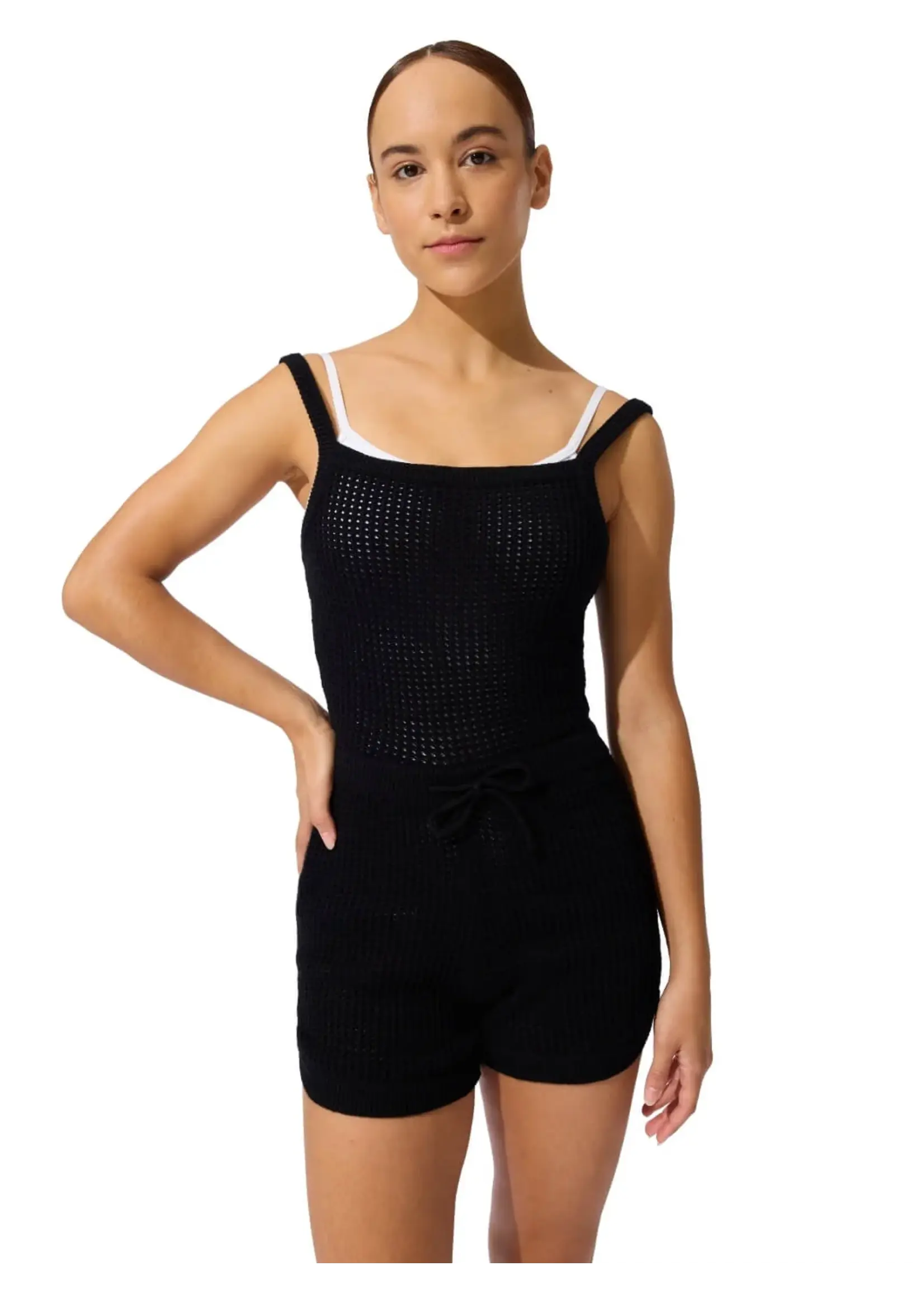 CAPEZIO & BUNHEADS ACK11011W MISE-EN-SCENE BURTON POINTELLE STITCH JUMPER
