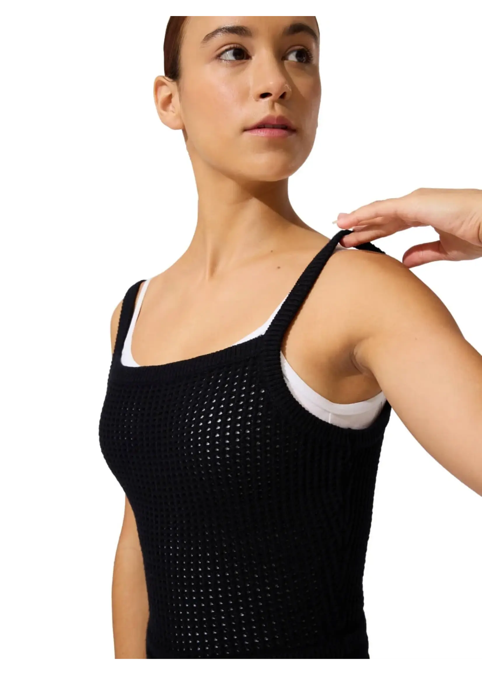 CAPEZIO & BUNHEADS ACK11011W MISE-EN-SCENE BURTON POINTELLE STITCH JUMPER
