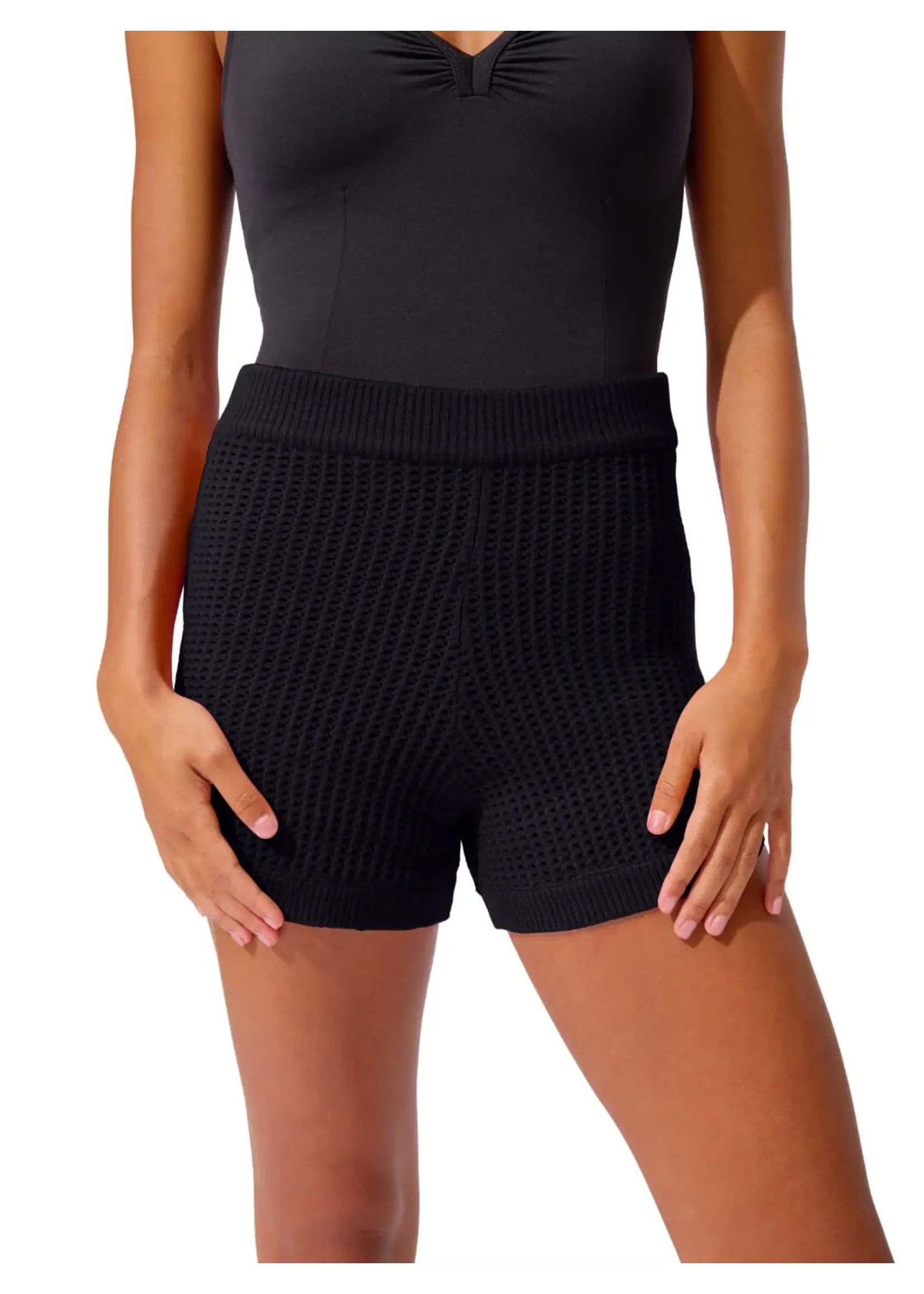 CAPEZIO & BUNHEADS ACK11014W MISE-EN-SCENE ANDERSON POINTELLE STITCH SHORT