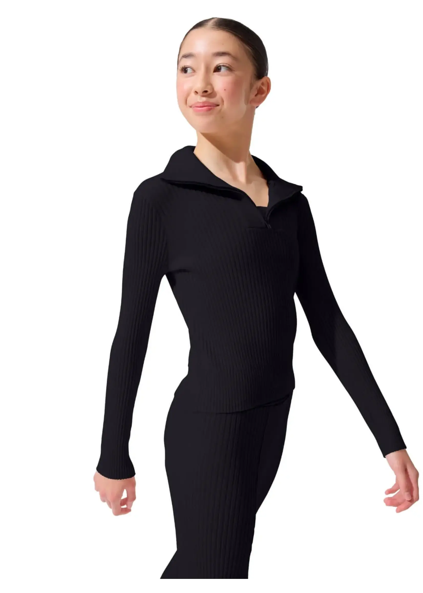 CAPEZIO & BUNHEADS ACK11015W MISE-EN-SCENE LYNCH QUARTER ZIP SHAWL COLLAR SWEATER