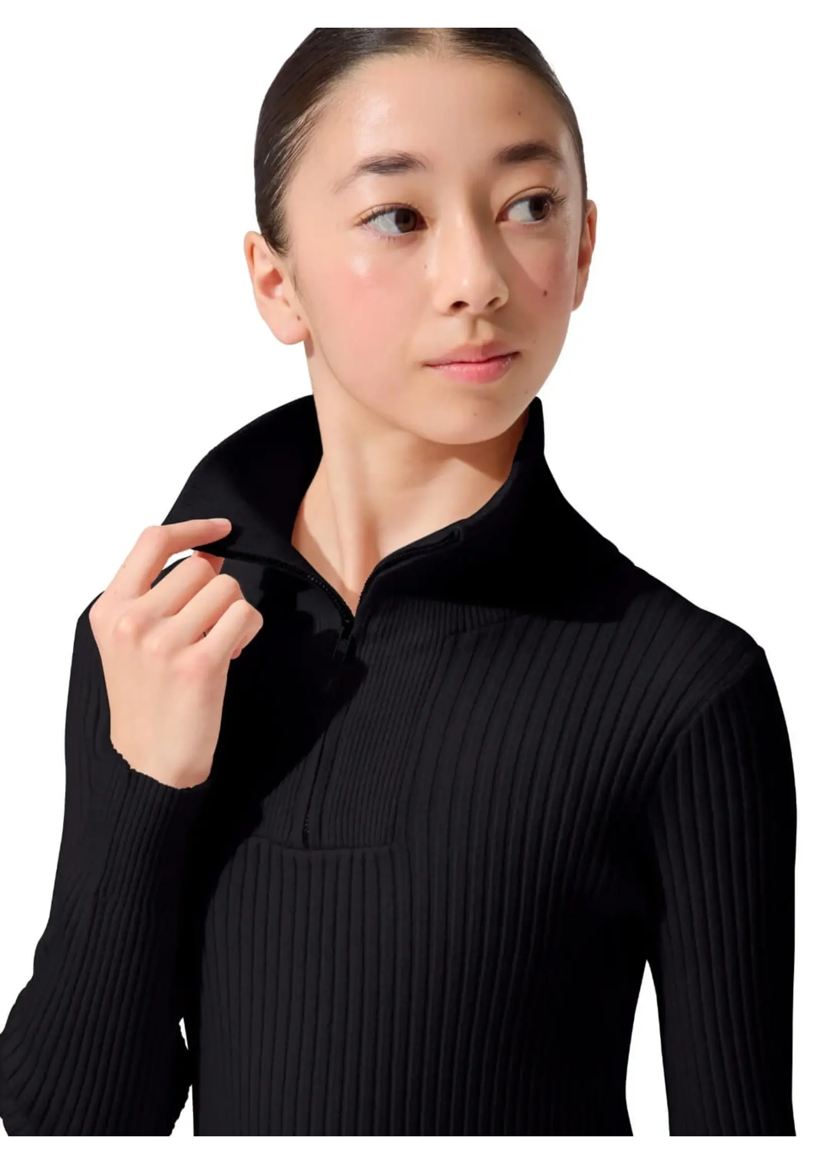 CAPEZIO & BUNHEADS ACK11015W MISE-EN-SCENE LYNCH QUARTER ZIP SHAWL COLLAR SWEATER