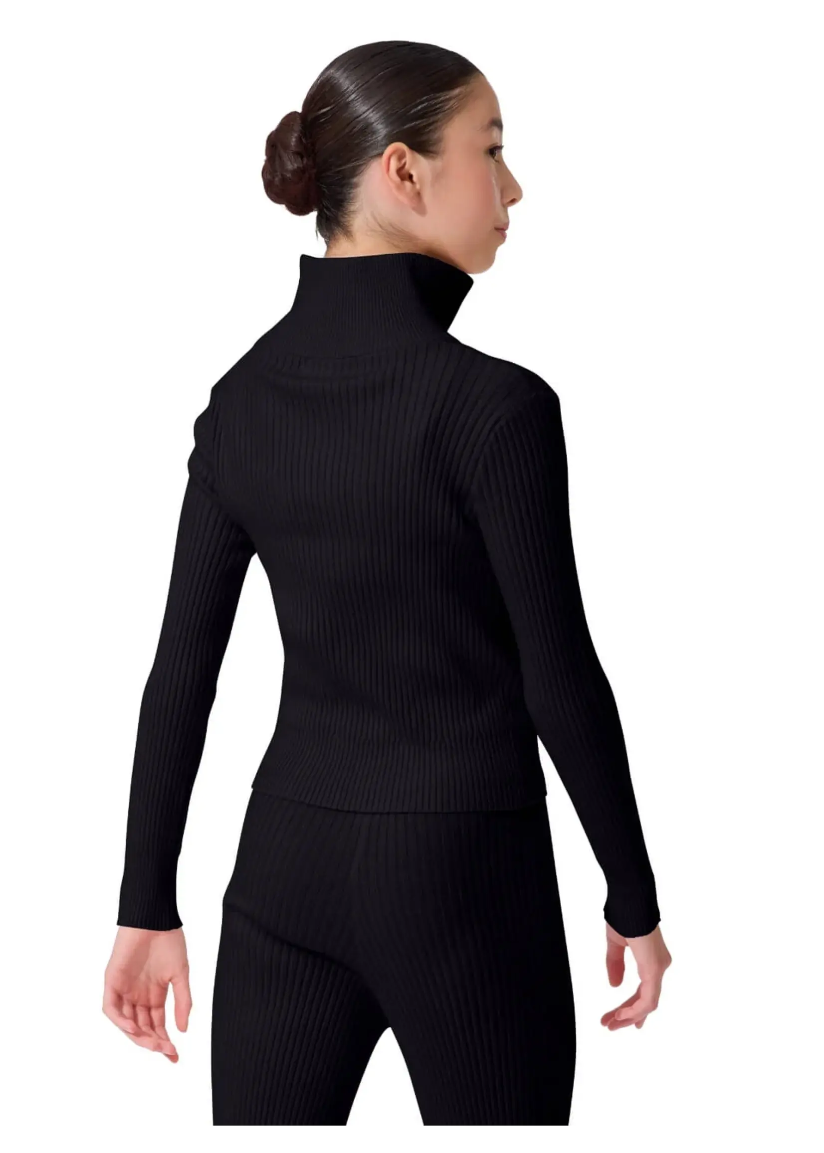 CAPEZIO & BUNHEADS ACK11015W MISE-EN-SCENE LYNCH QUARTER ZIP SHAWL COLLAR SWEATER