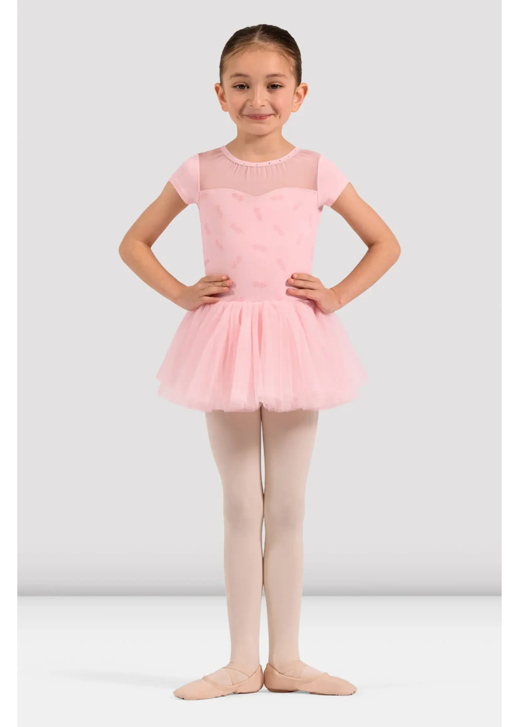 BLOCH & MIRELLA CL20012 NORA SWEETHEART GATHERED NECKLINE FLOCKED CAP SLEEVE TUTU LEOTARD