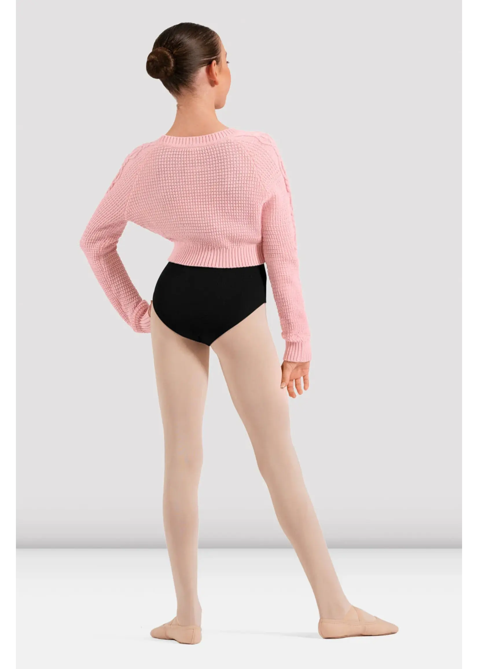 BLOCH & MIRELLA CZ30045 ZOEY BOAT NECKLINE CABLE KNIT CROPPED SWEATER