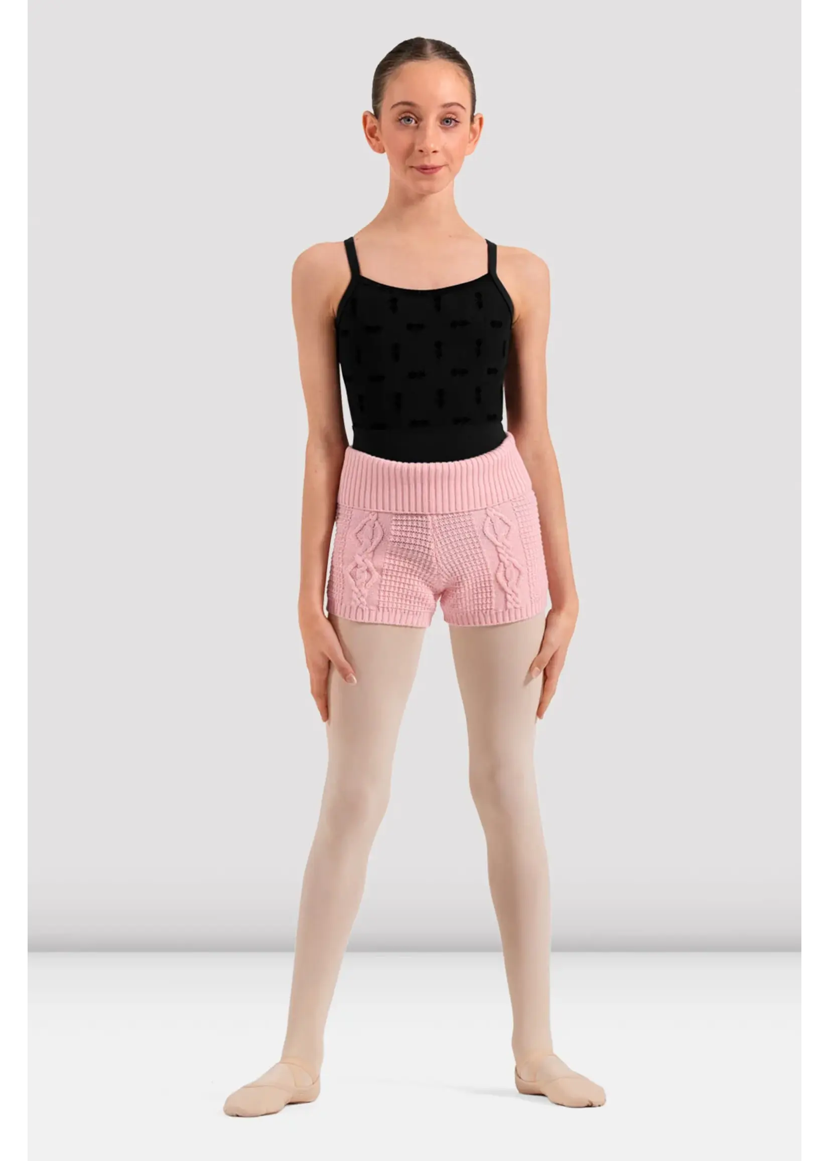 BLOCH & MIRELLA CR90018 MAYA ROLL OVER WAISTBAND CABLE KNIT SHORTS