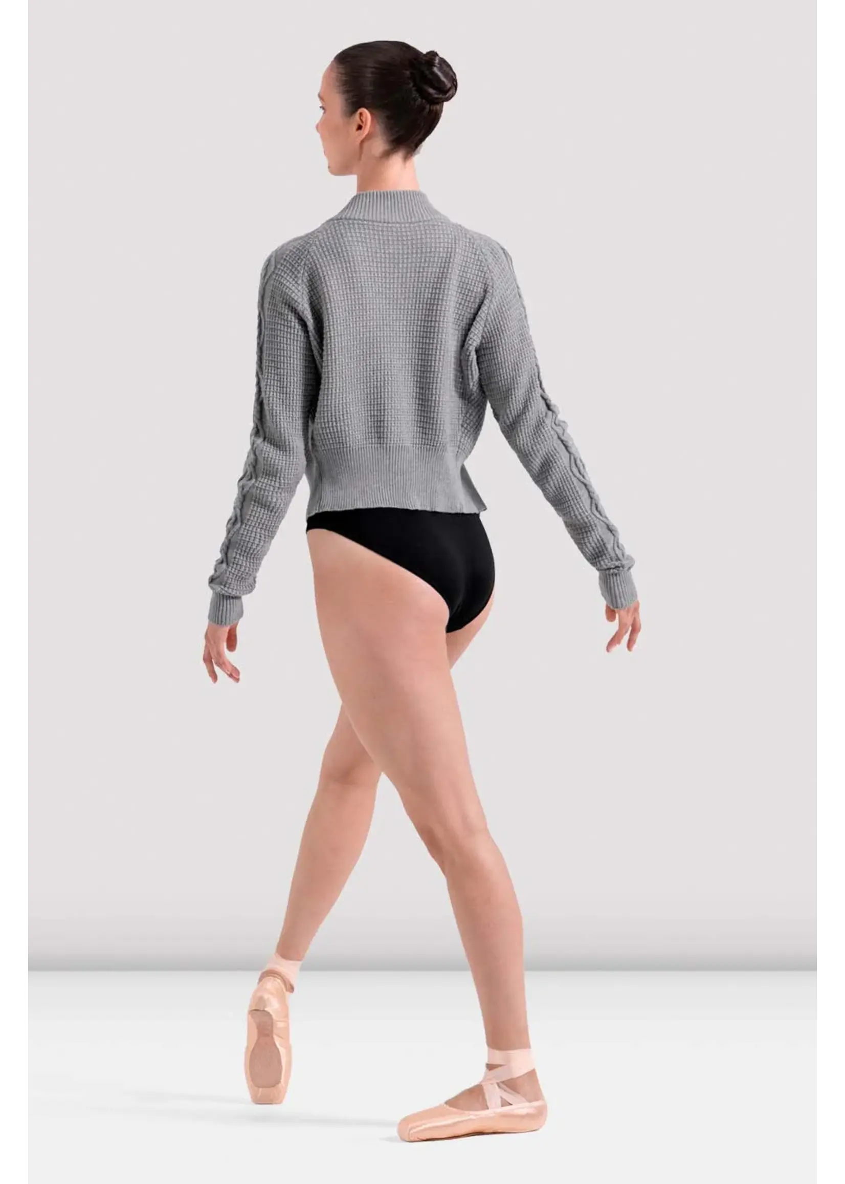 BLOCH & MIRELLA J13004 EMILIA ZIPPER FRONT CABLE KNIT JACKET