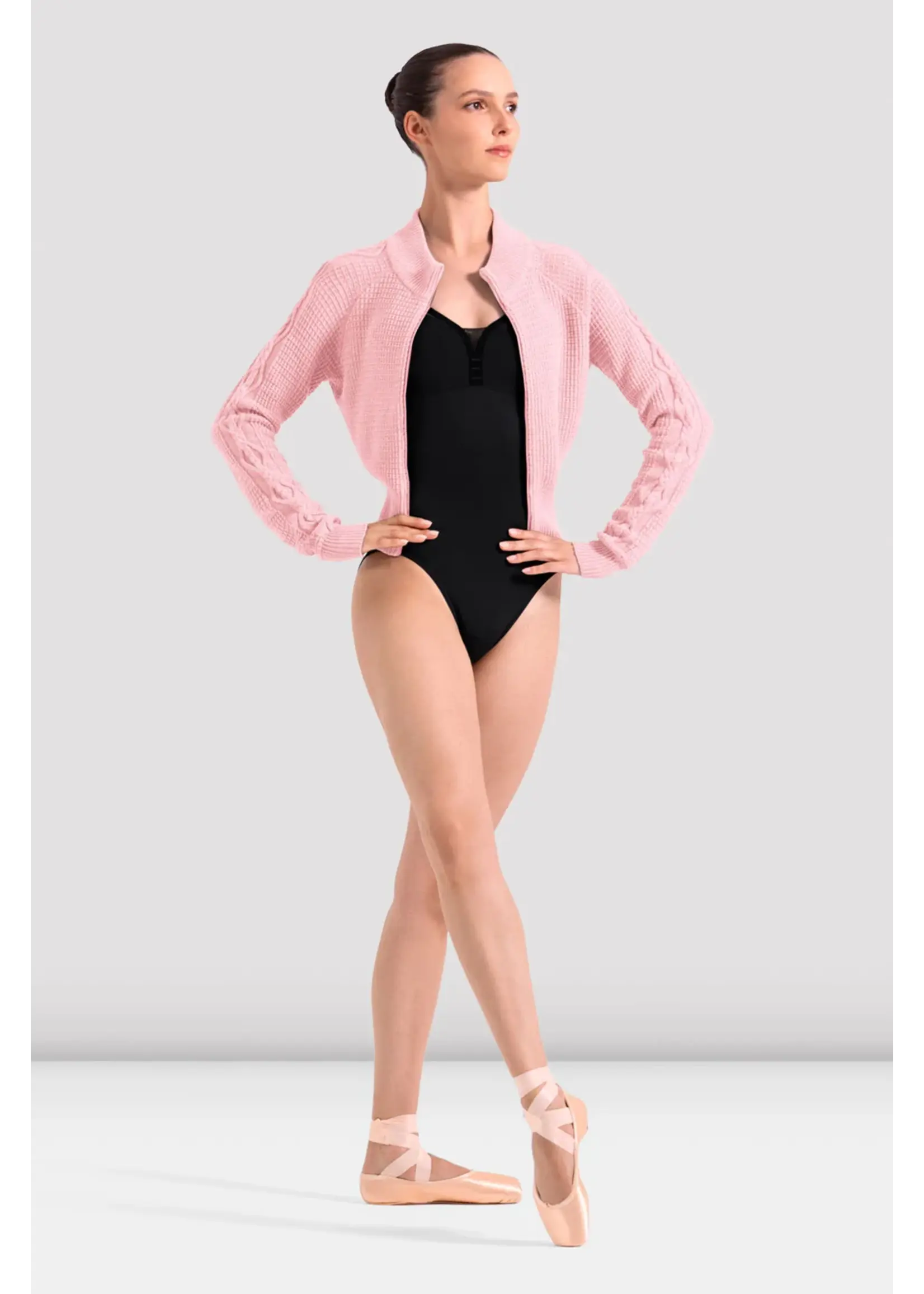 BLOCH & MIRELLA J13004 EMILIA ZIPPER FRONT CABLE KNIT JACKET