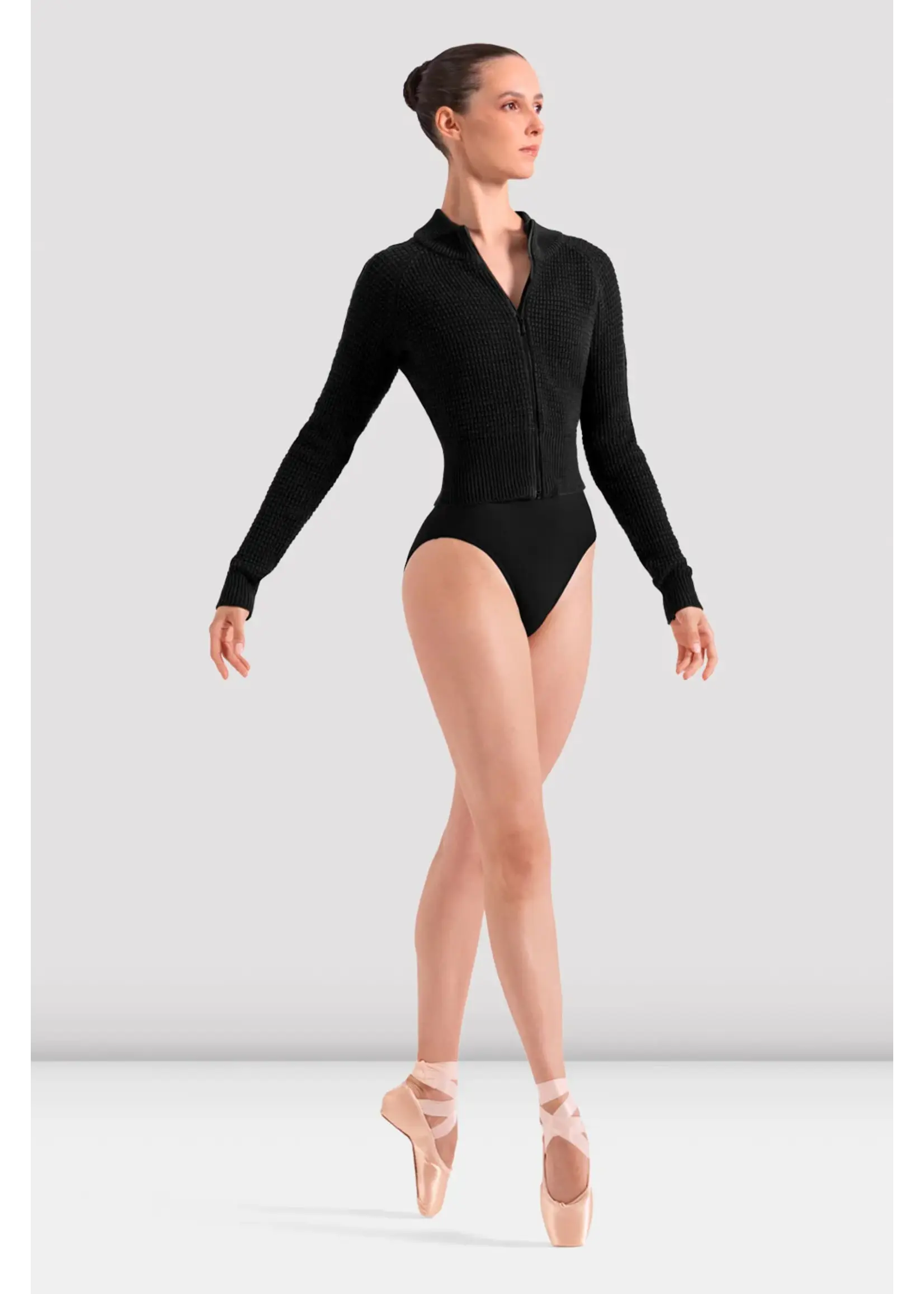 BLOCH & MIRELLA J13004 EMILIA ZIPPER FRONT CABLE KNIT JACKET