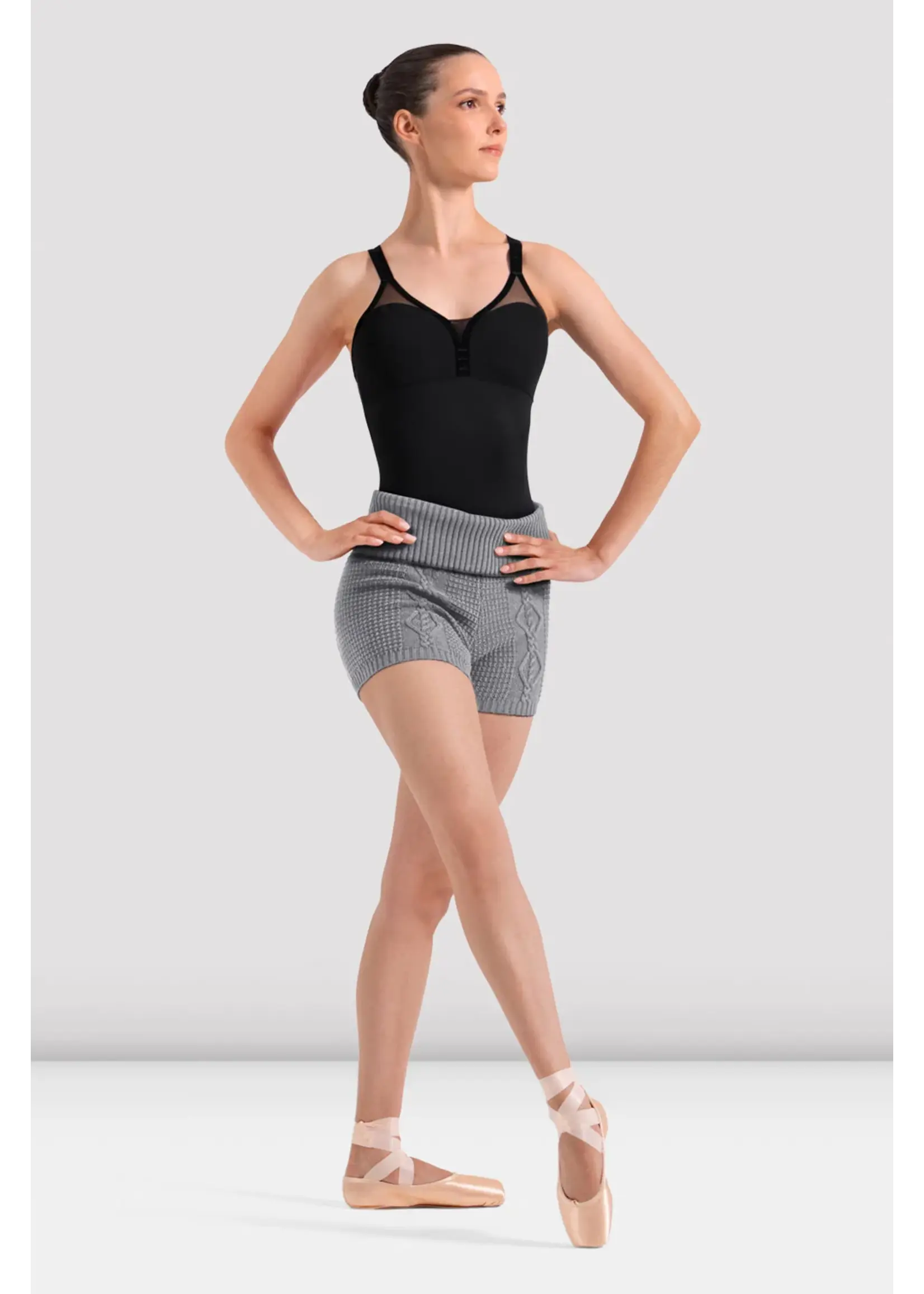 BLOCH & MIRELLA R90017 RILEY ROLL OVER WAISTBAND CABLE KNIT SHORTS
