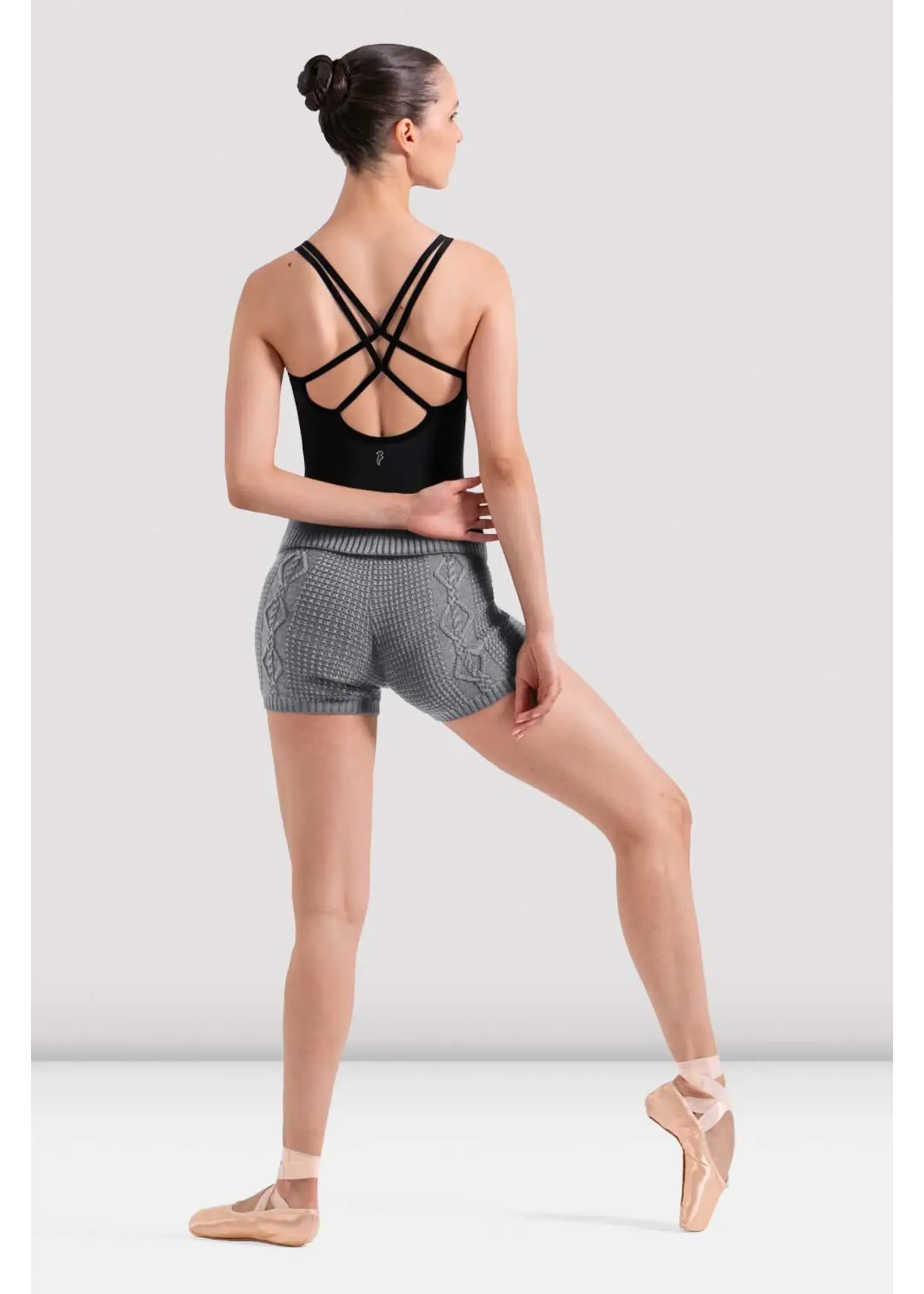 BLOCH & MIRELLA R90017 RILEY ROLL OVER WAISTBAND CABLE KNIT SHORTS