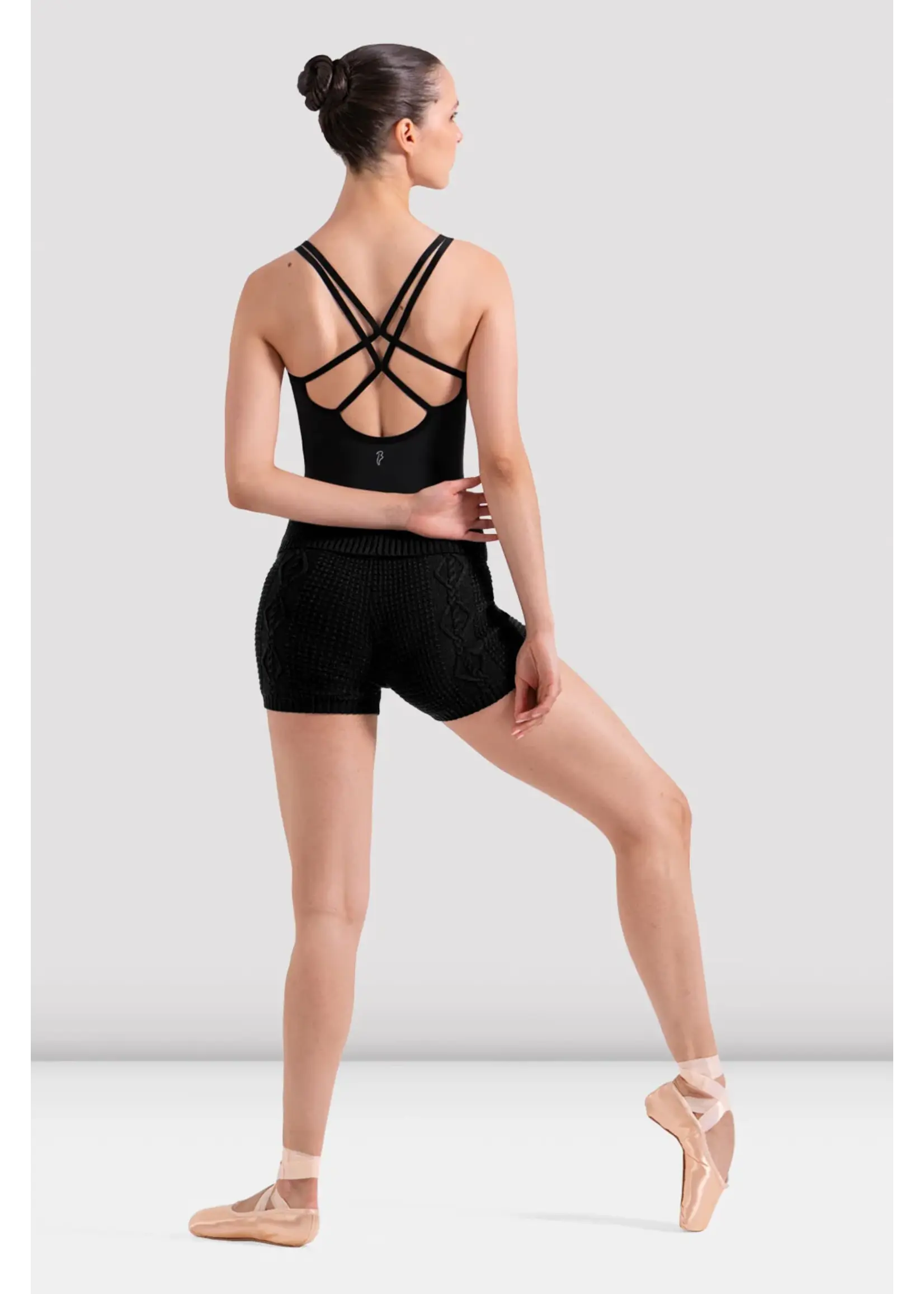 BLOCH & MIRELLA R90017 RILEY ROLL OVER WAISTBAND CABLE KNIT SHORTS