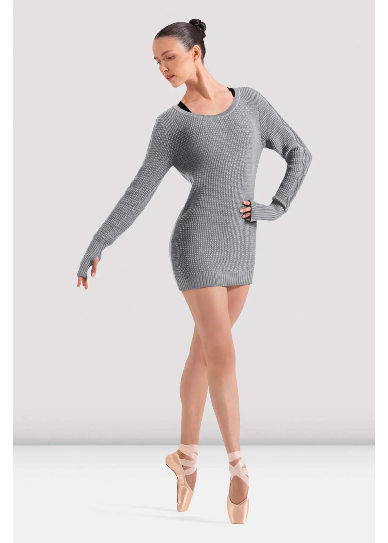 BLOCH & MIRELLA Z30041 STELLA OPEN BACK DETAIL CABLE KNIT SWEATER