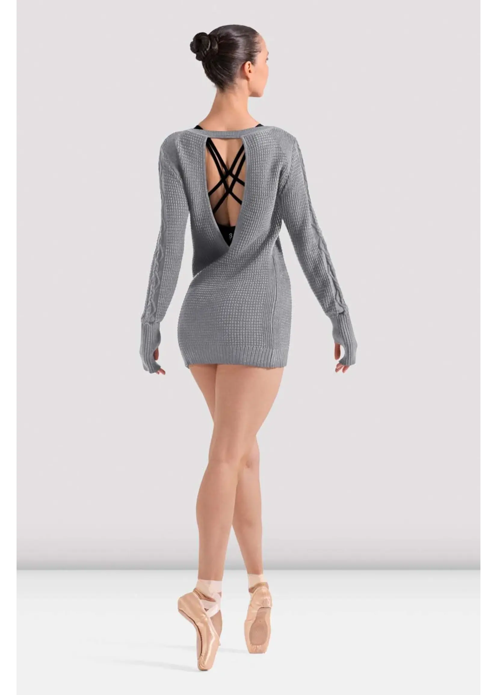BLOCH & MIRELLA Z30041 STELLA OPEN BACK DETAIL CABLE KNIT SWEATER