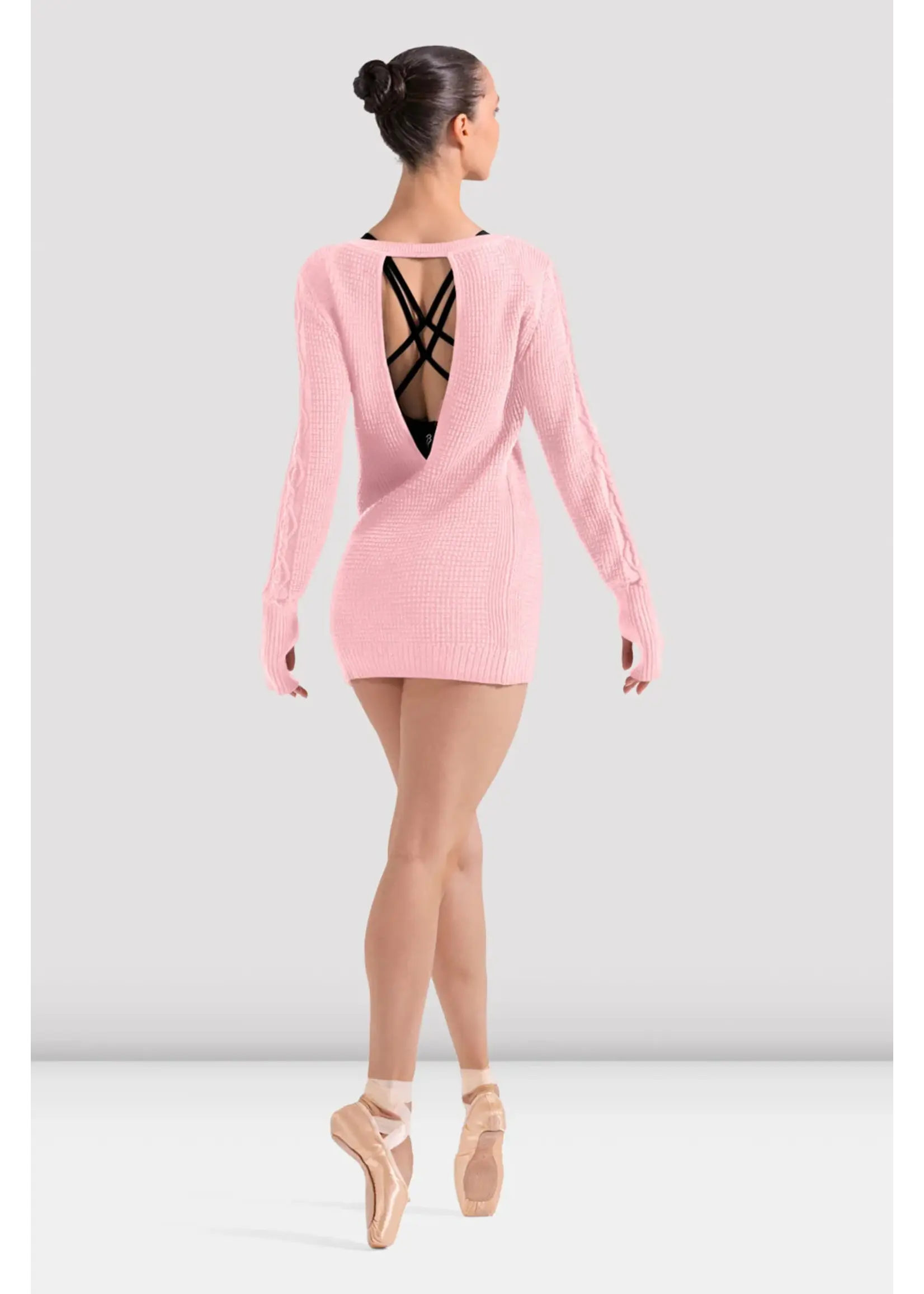 BLOCH & MIRELLA Z30041 STELLA OPEN BACK DETAIL CABLE KNIT SWEATER