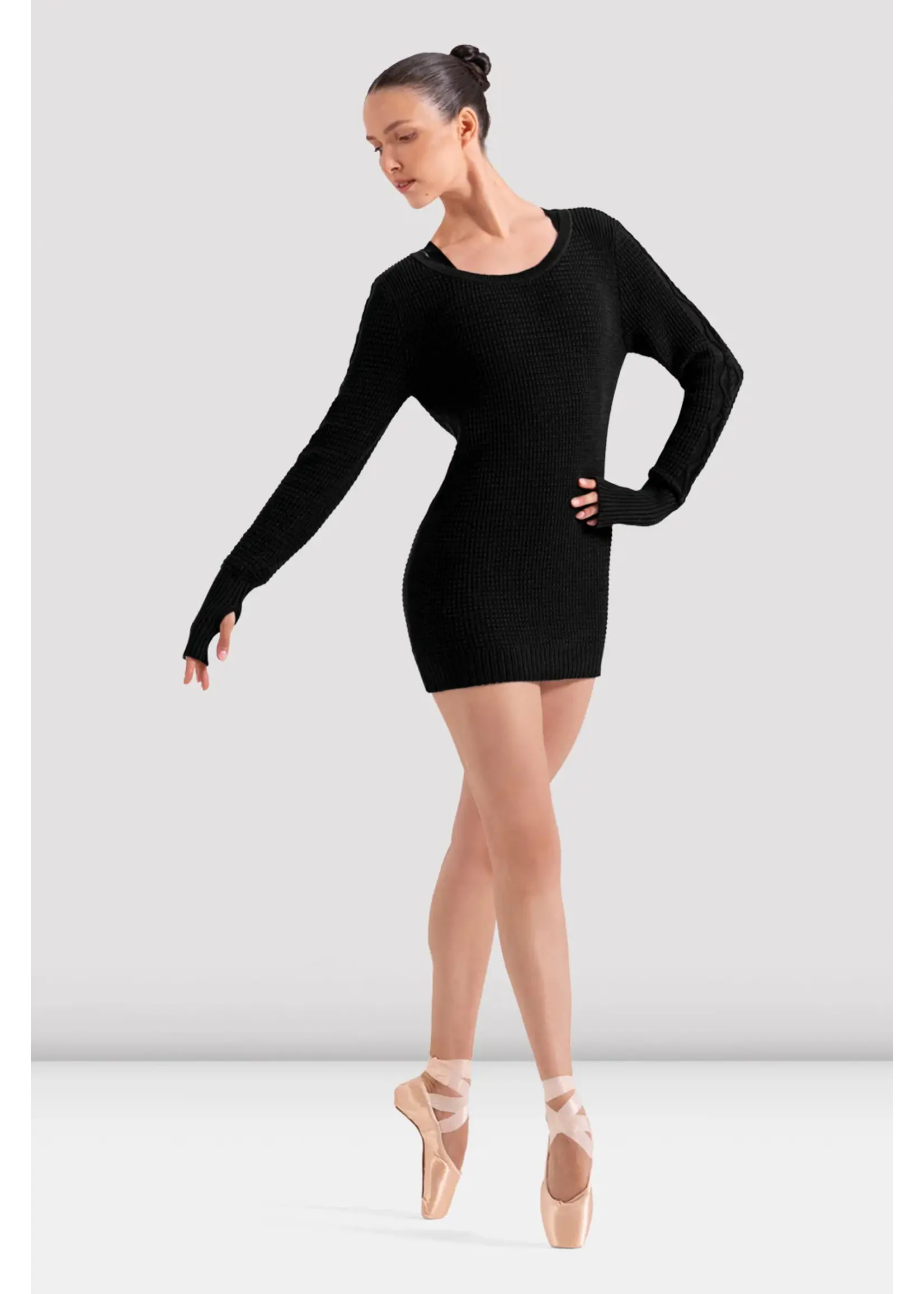 BLOCH & MIRELLA Z30041 STELLA OPEN BACK DETAIL CABLE KNIT SWEATER