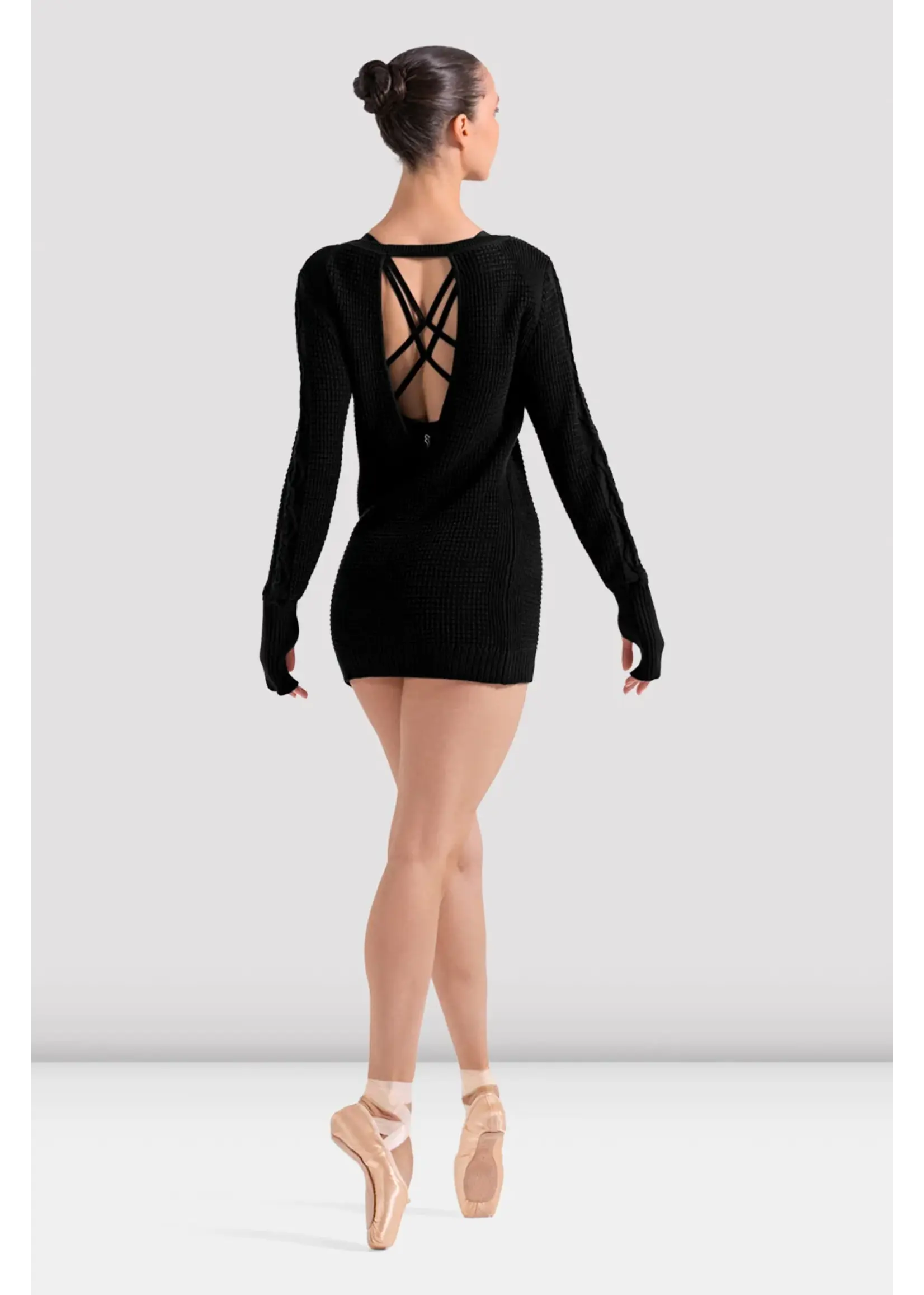 BLOCH & MIRELLA Z30041 STELLA OPEN BACK DETAIL CABLE KNIT SWEATER