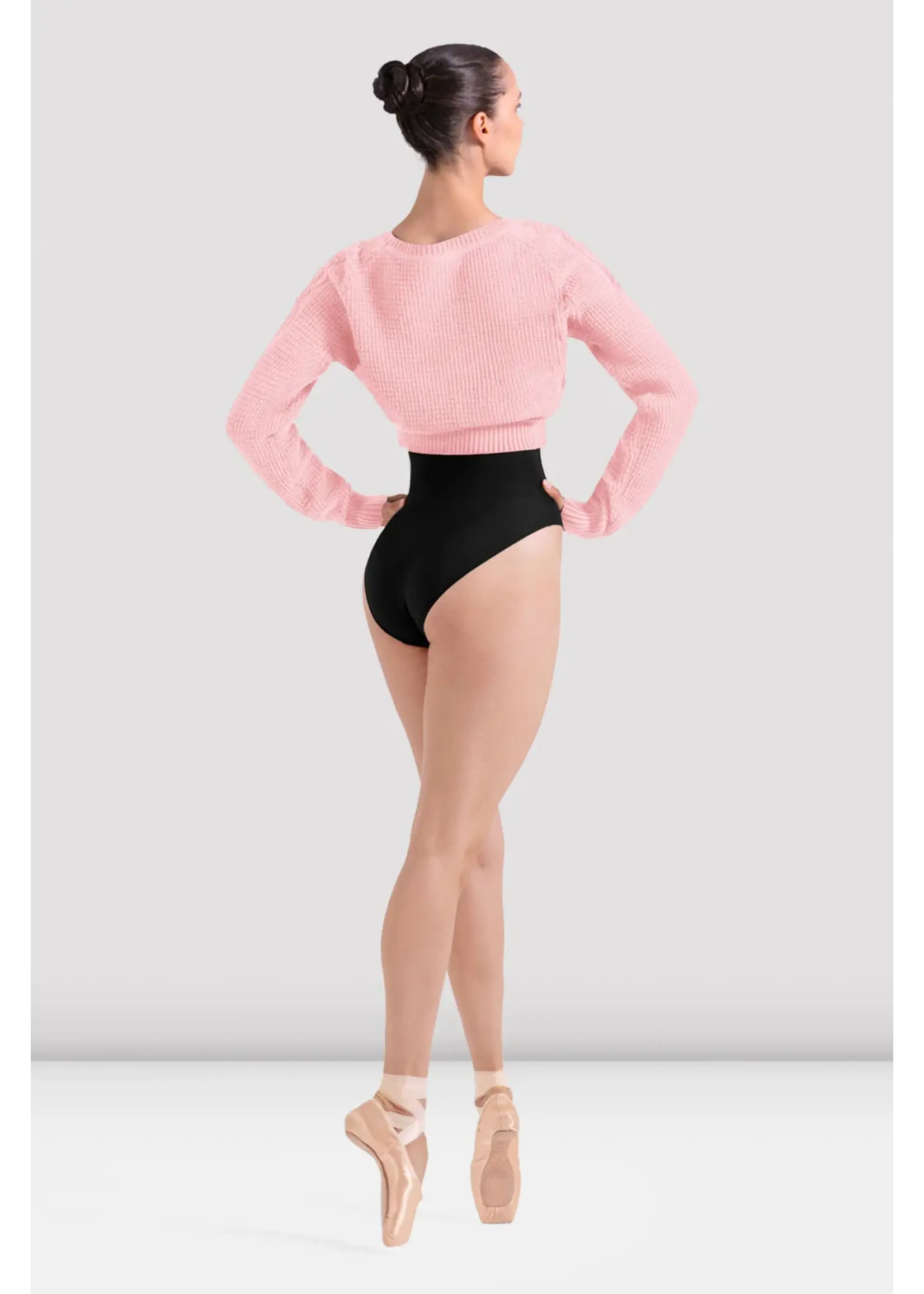 BLOCH & MIRELLA Z30042 DELILAH BOAT NECKLINE CABLE KNIT CROPPED SWEATER