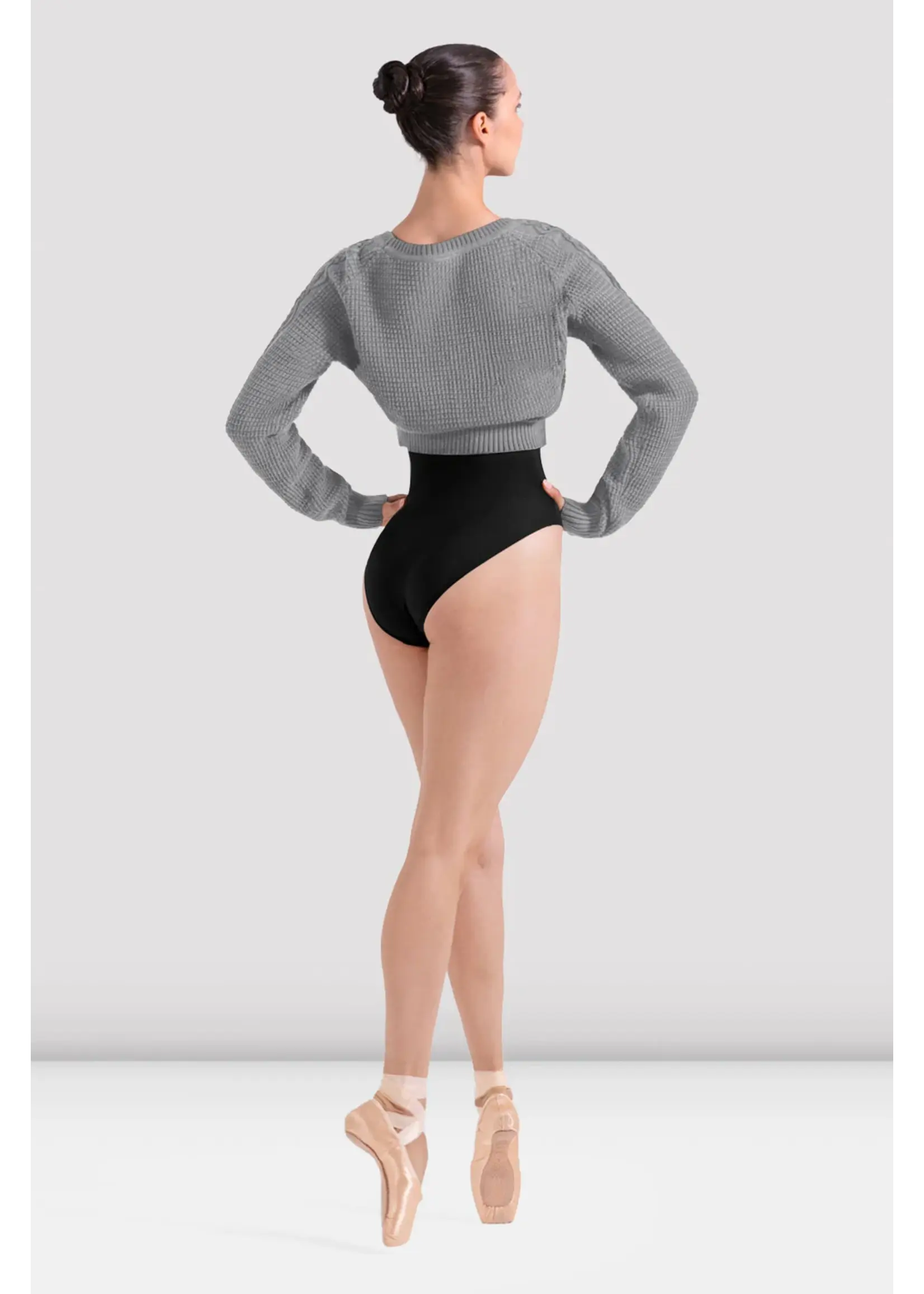 BLOCH & MIRELLA Z30042 DELILAH BOAT NECKLINE CABLE KNIT CROPPED SWEATER