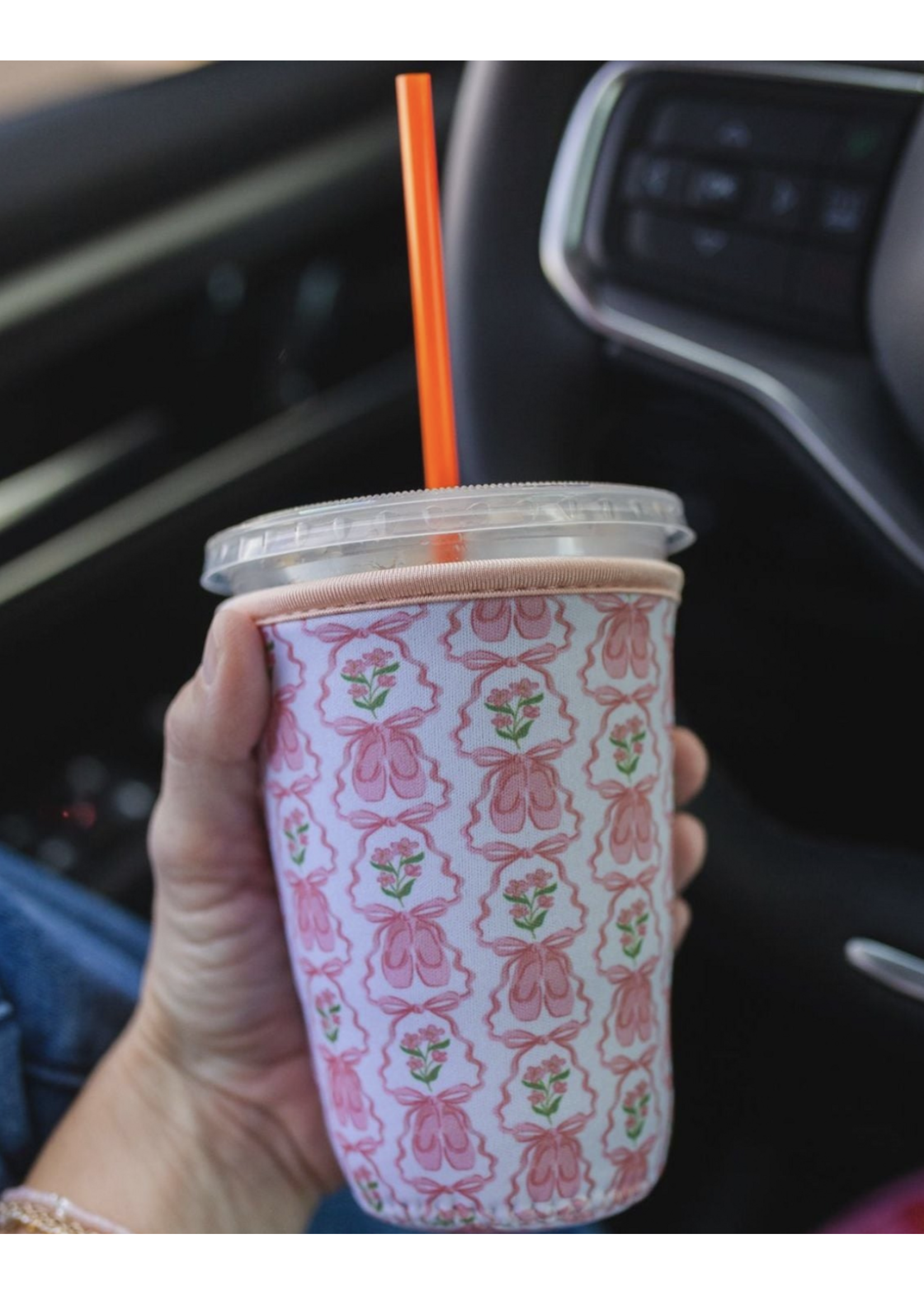PIPPI POST BALLET SLIPPERS PINK DRINK SLEEVE