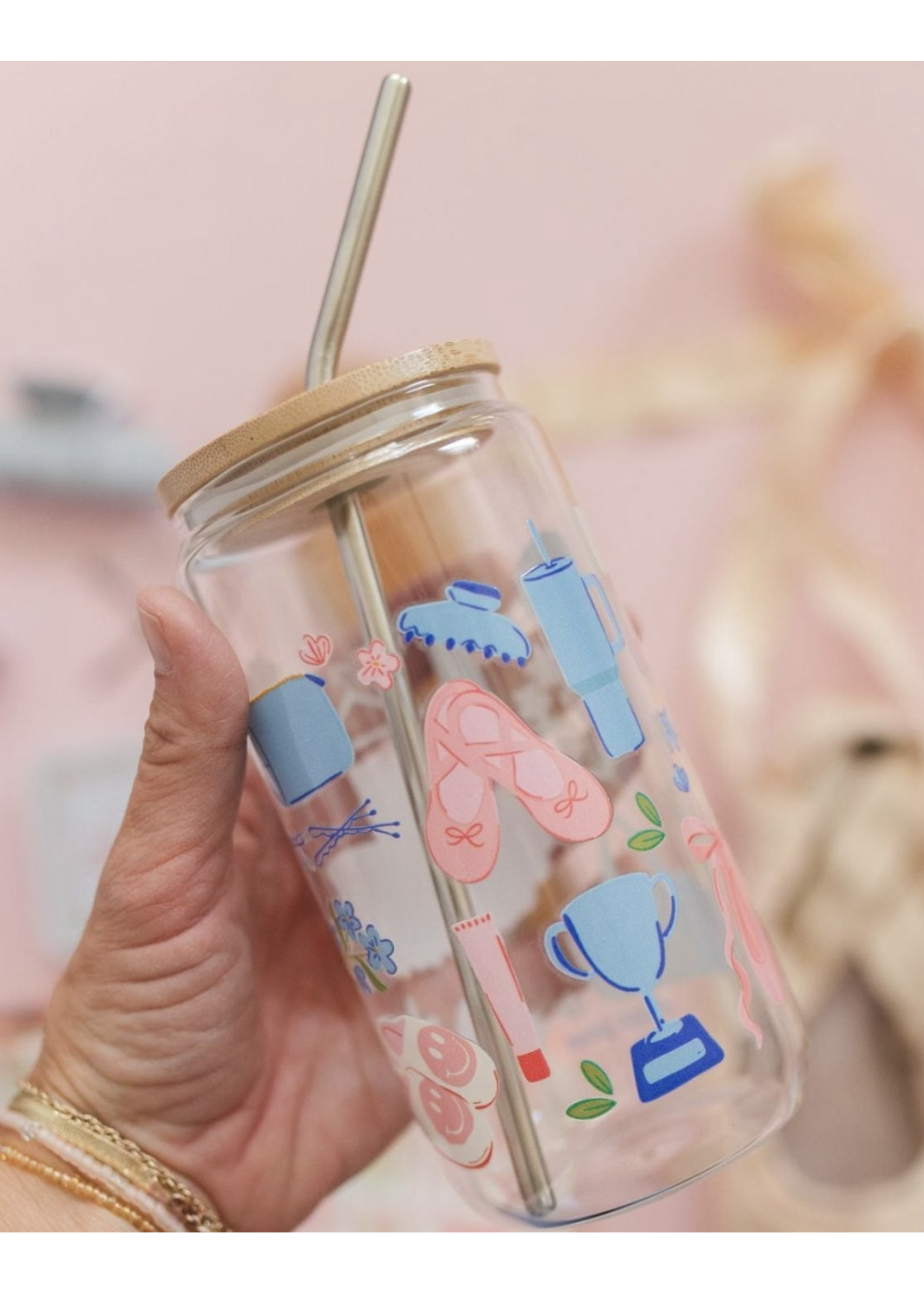 PIPPI POST DANCE IS LIFE ESSENTIALS GLASS CUP WITH BAMBOO LID