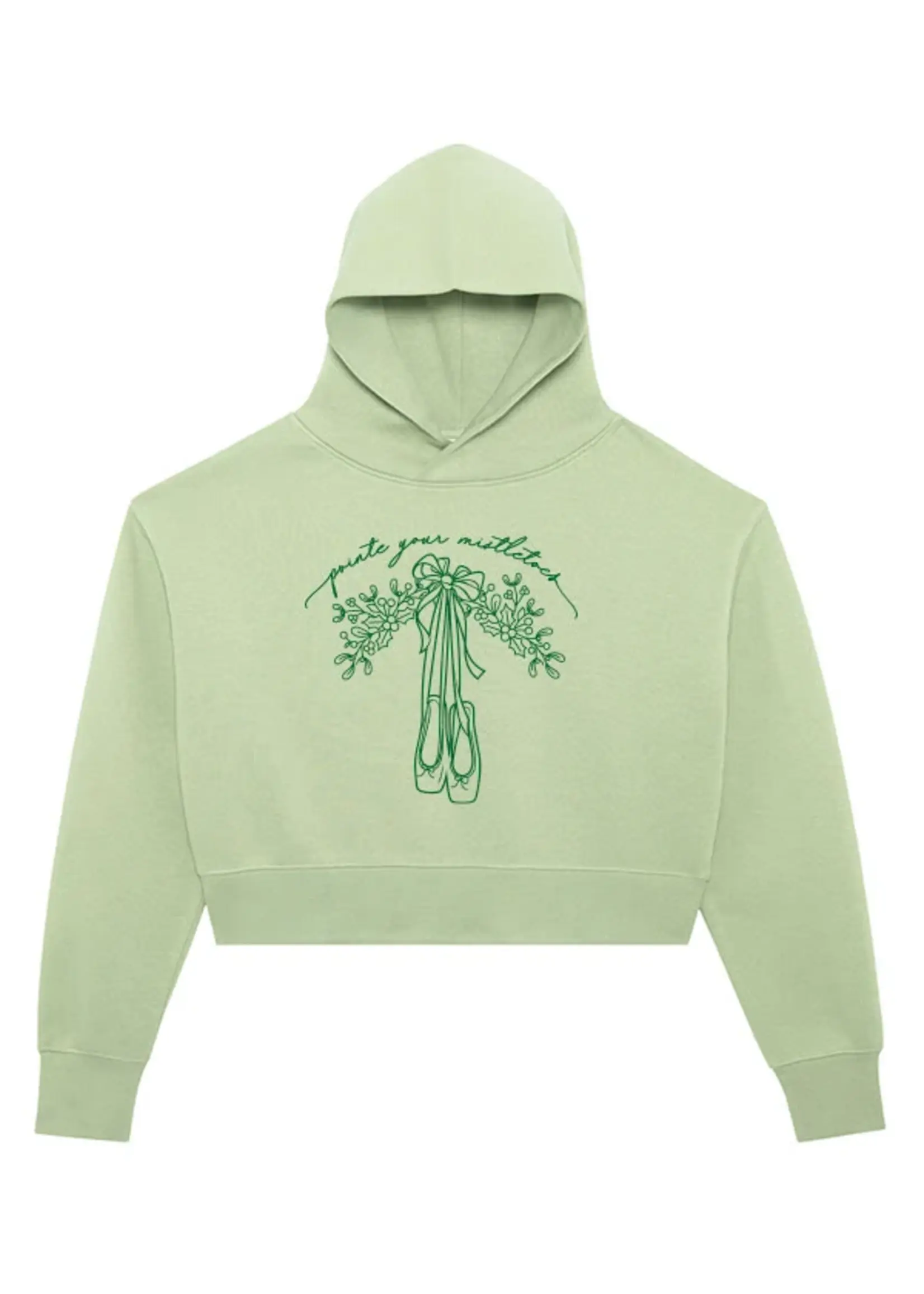 COVET DANCE POINTE YOUR MISTLETOES CROPPED HOODIE SWEATSHIRT