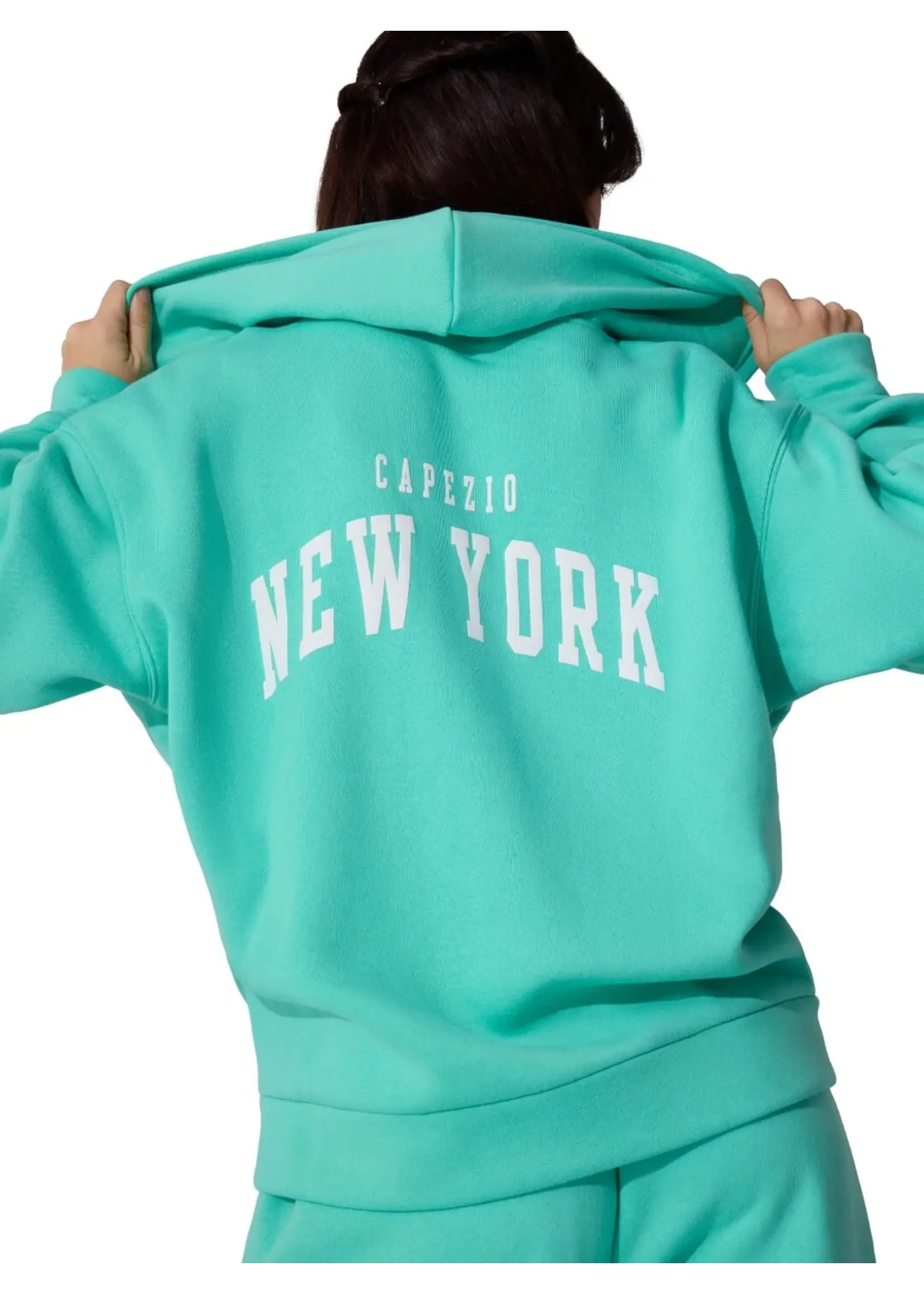 CAPEZIO & BUNHEADS AF13070W ADULT STRIDE LOGO ZIP UP HOODIE