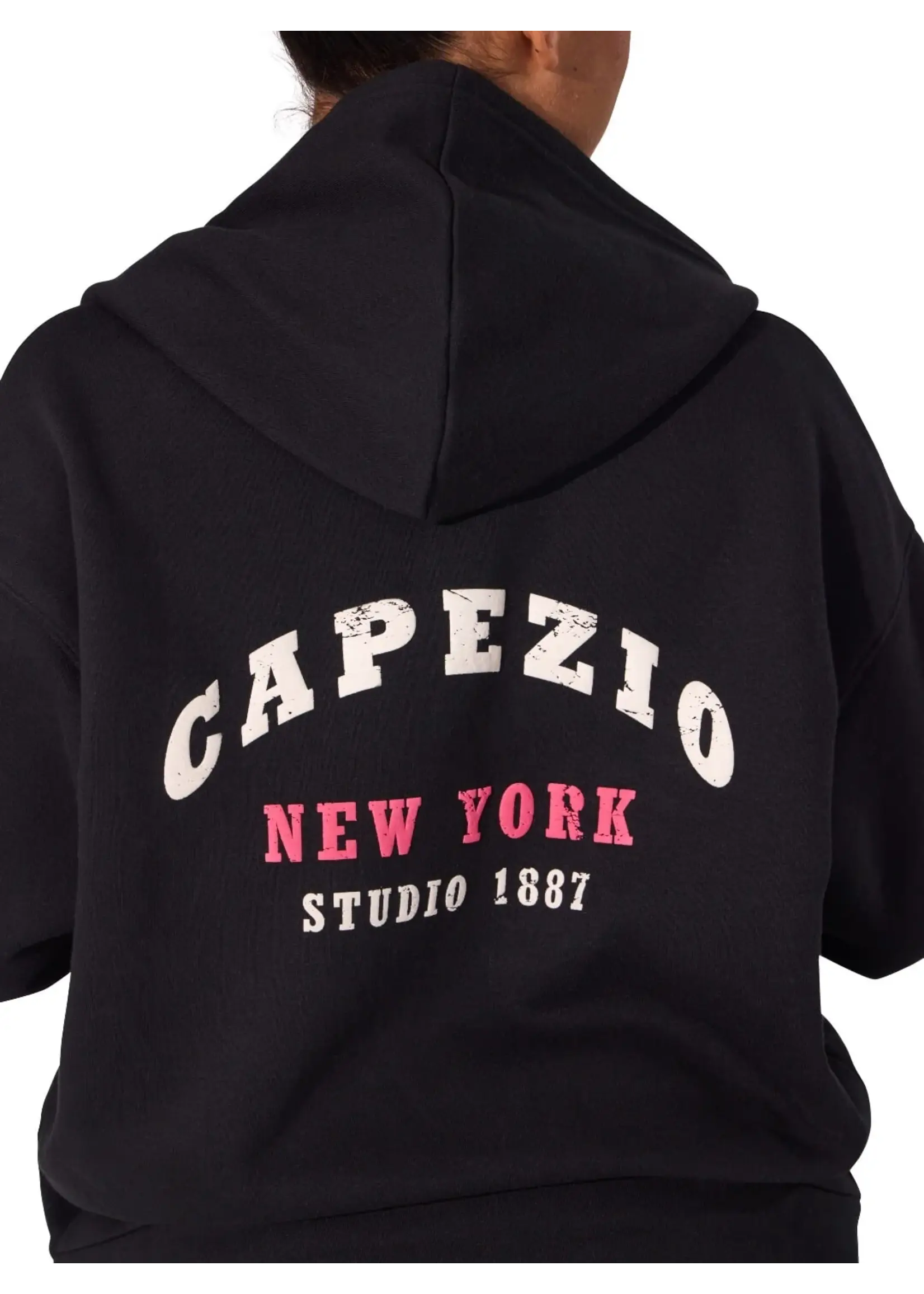 CAPEZIO & BUNHEADS AF13070W ADULT STRIDE LOGO ZIP UP HOODIE